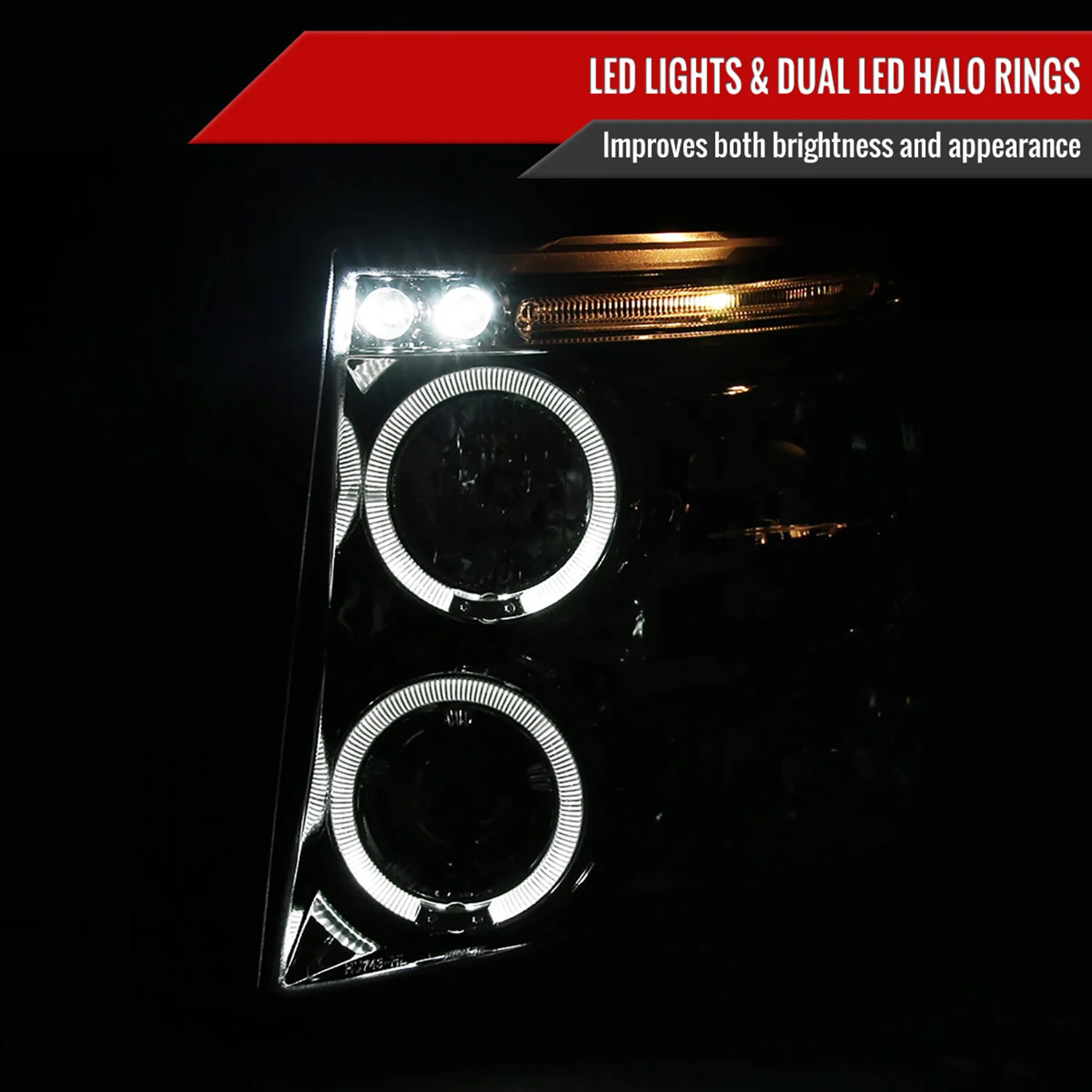2007-2013 Chevy Silverado 1500/ 2500HD 3500HD Dual Halo Headlights Chrome - Image 2