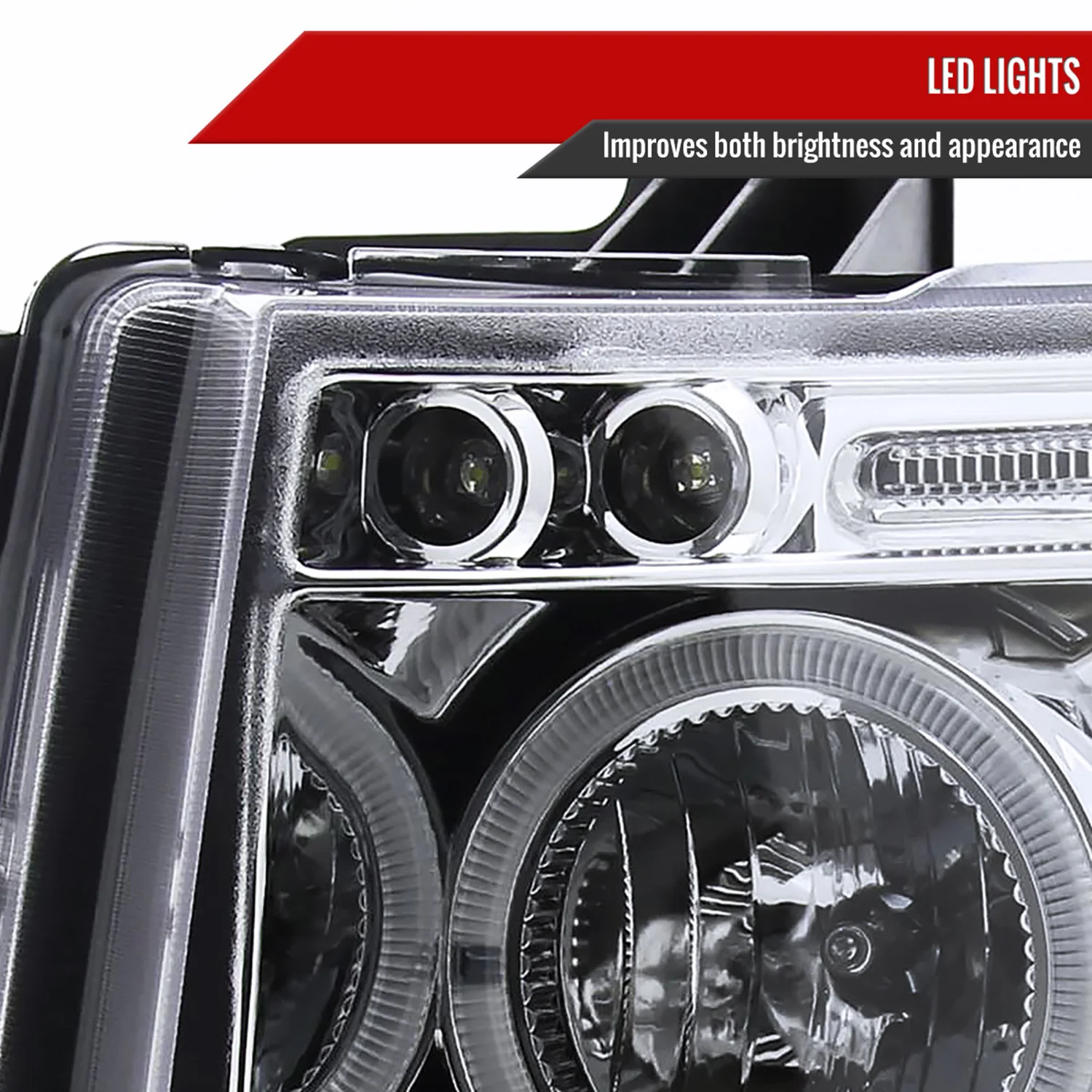 2007-2013 Chevy Silverado 1500/ 2500HD 3500HD Dual Halo Headlights Chrome - Image 5