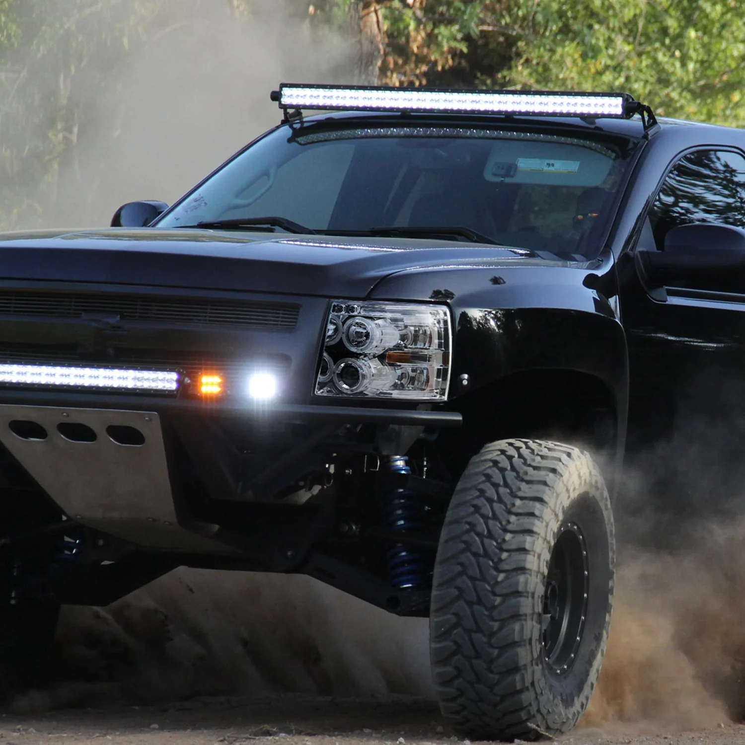 2007-2013 Chevy Silverado 1500/ 2500HD 3500HD Dual Halo Headlights Chrome - Image 9