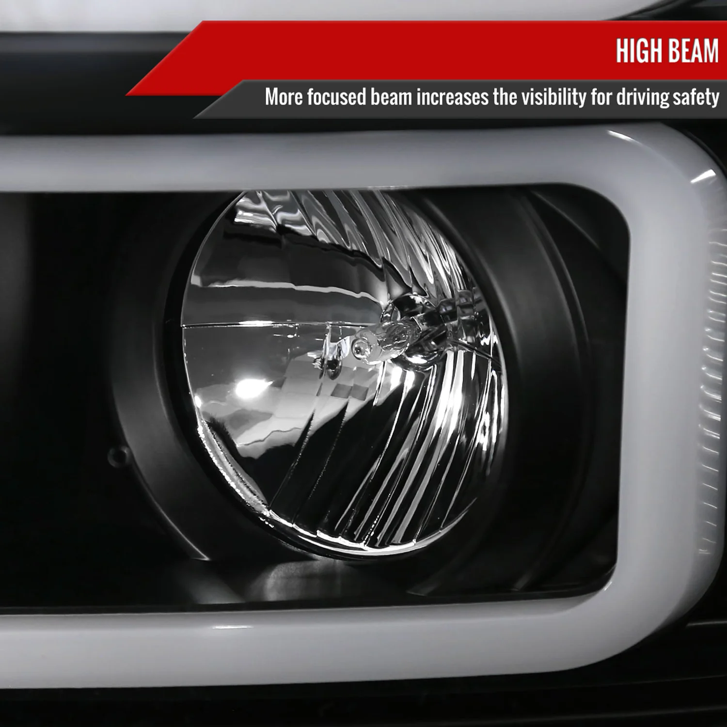 2007-2013 Chevy Silverado 1500 2500HD 3500HD Dual LED C-Bar Headlights Black - Image 4
