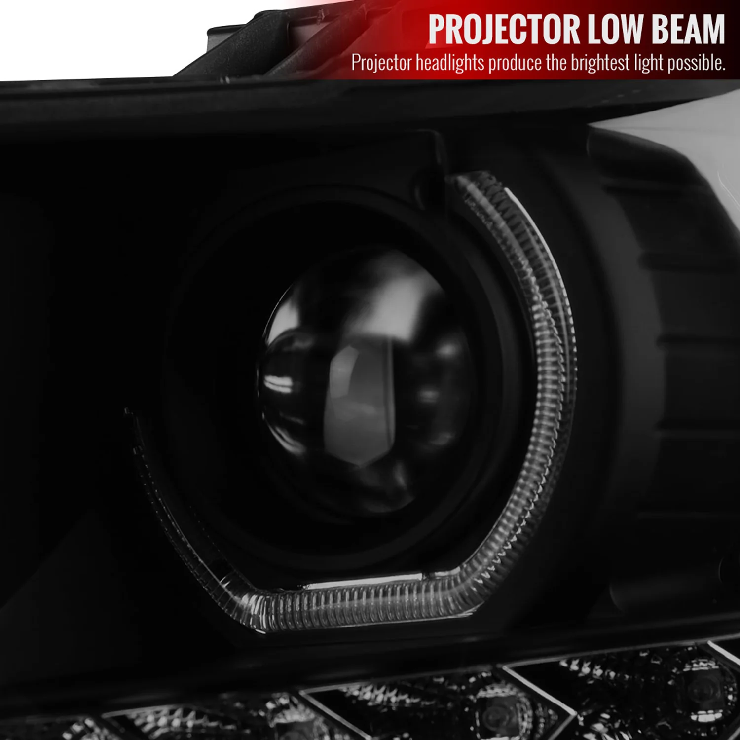 2007-2013 Chevy Silverado 1500 2500HD 3500HD Dual U-Ring Headlights LED Smoke - Image 3