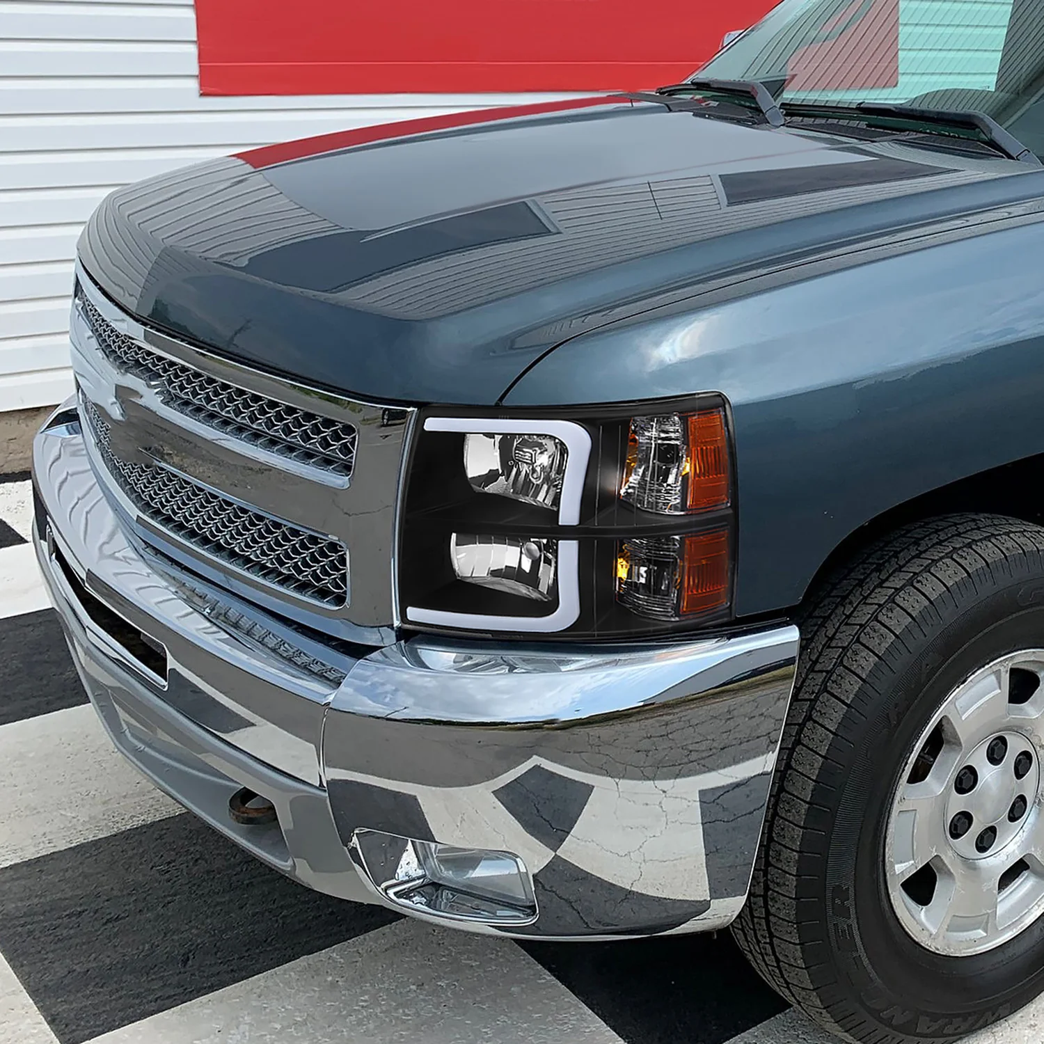 2007-2013 Chevy Silverado 1500 2500HD 3500HD LED Headlights Amber Reflector - Image 10