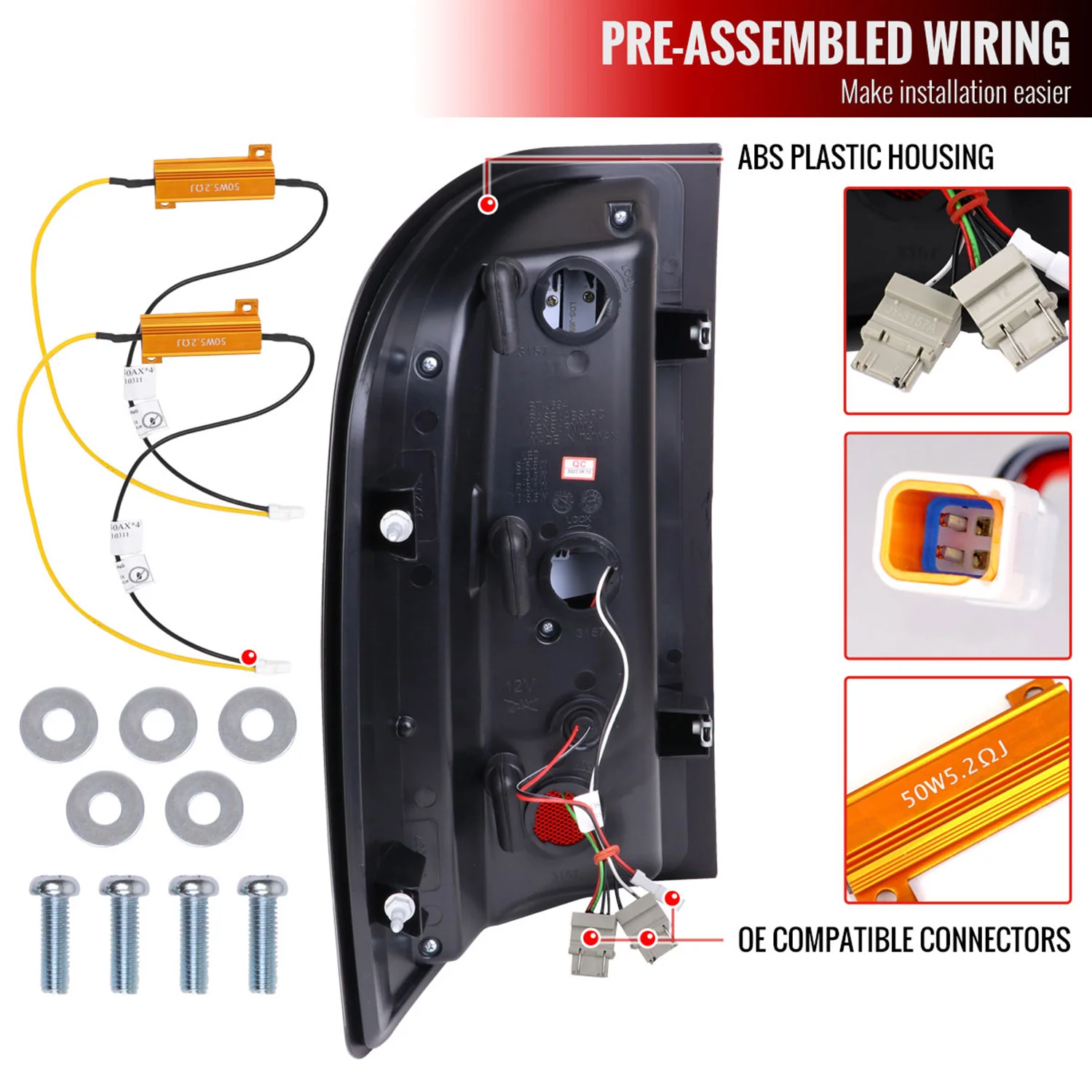 2007-2013 Chevy Silverado 1500 2500HD/3500HD LED Tail Lights Bar Chrome/Red - Image 7