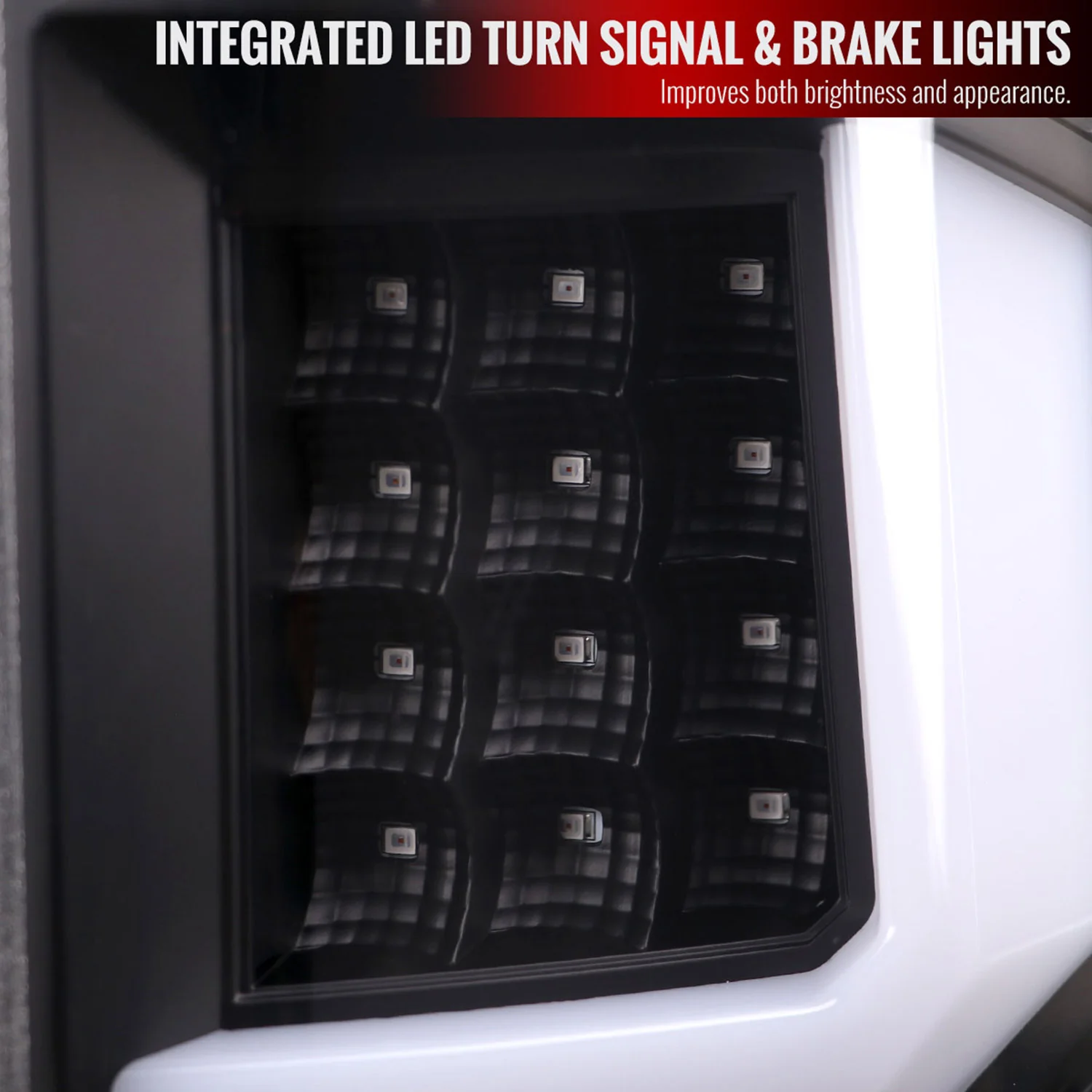 2007-2013 Chevy Silverado 1500 2500HD/3500HD LED Tail Lights White Bar Black - Image 3