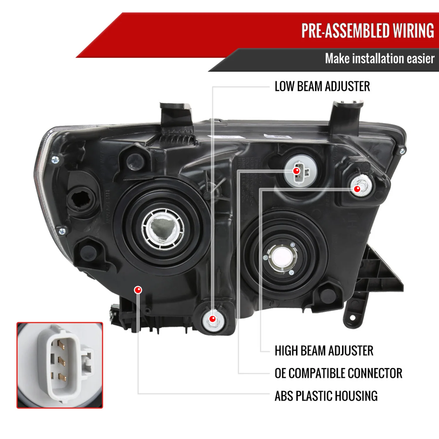 2007-2013 Toyota Tundra/ 08-2017 Sequoia Retro LED Headlights LED Signal Chrome - Image 7