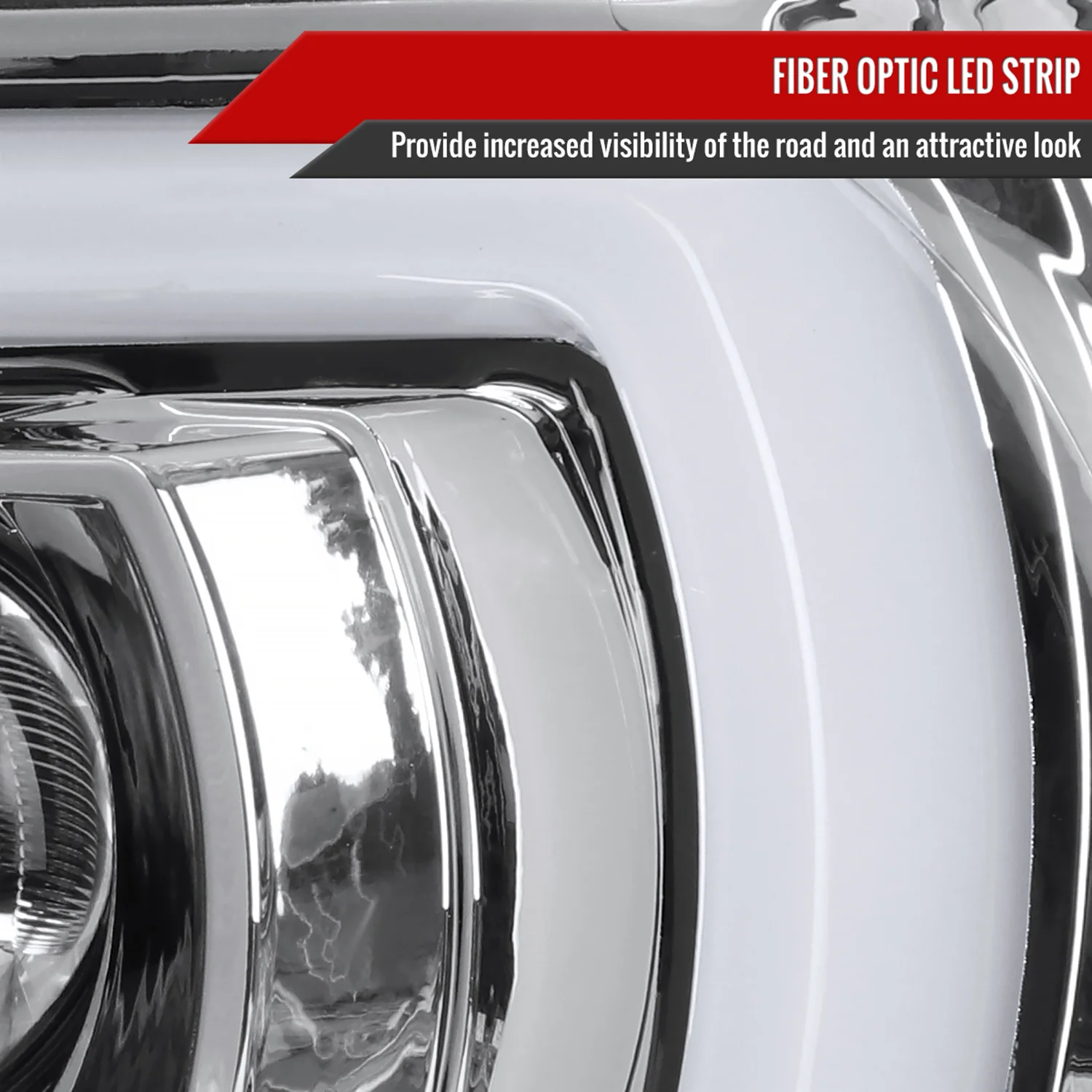 2007-2013 Toyota Tundra/ 2008-2017 Sequoia LED C-Bar Projector Headlights Chrome - Image 5