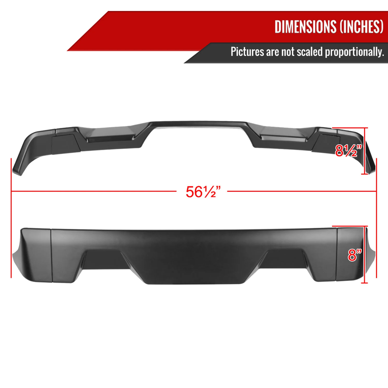 2007-2013 Toyota Tundra Rear Roof Matte Black Truck Spoiler Wing Kit - Image 2