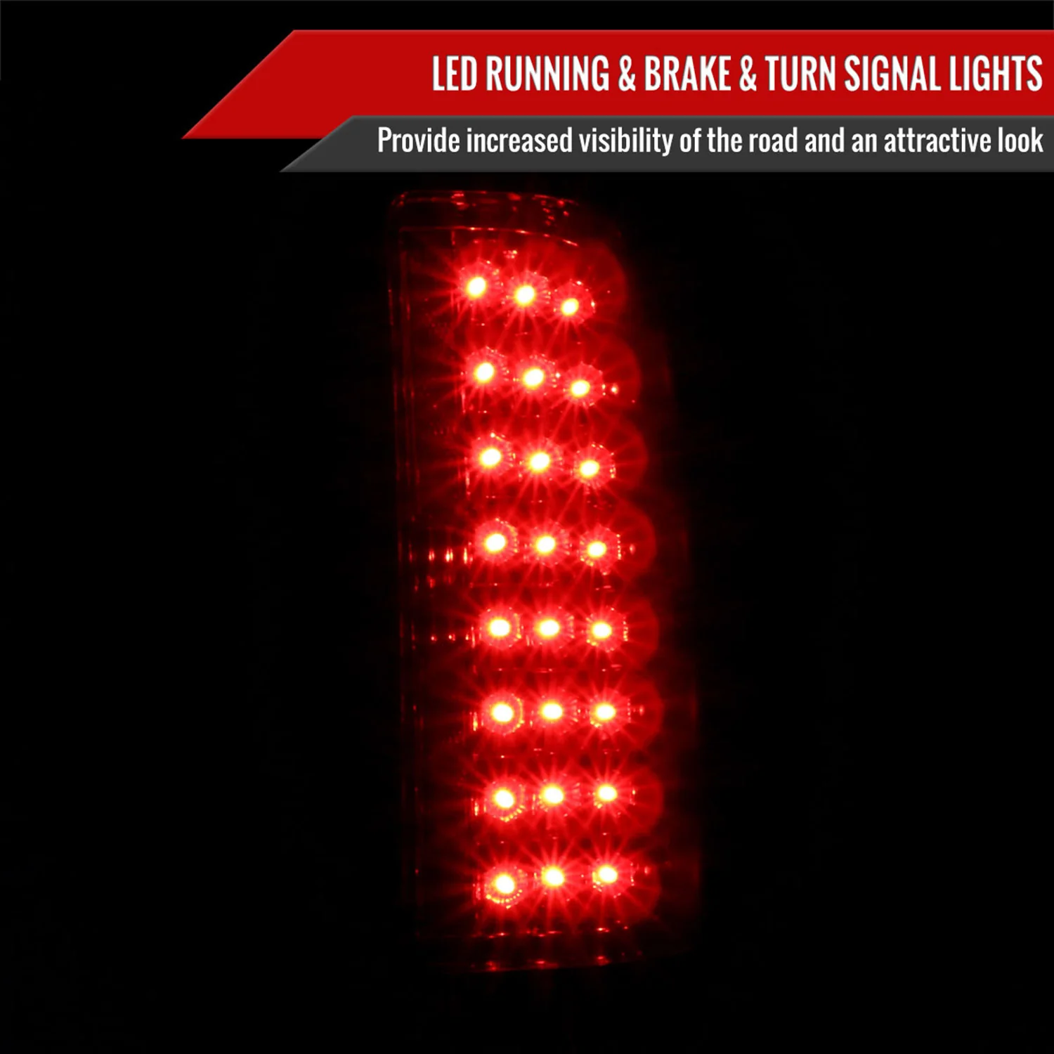 2007-2014 Chevrolet Silverado LED Tail Lights - OZ Chrome Housing/Red Lens - Image 2