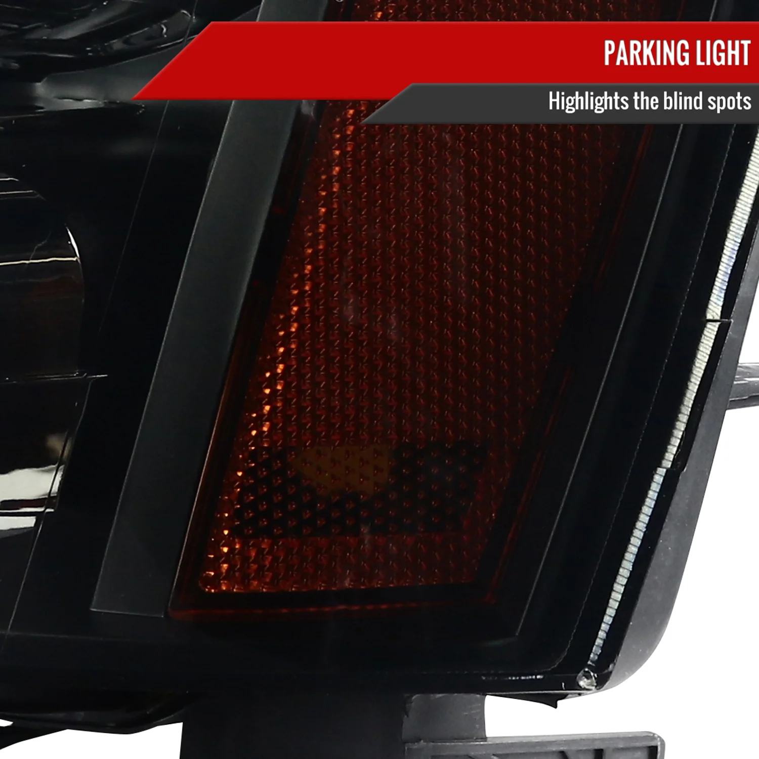 2007-2014 Chevy Avalanche/Tahoe/Suburban Factory Headlights Matt Black/Smoke - Image 6