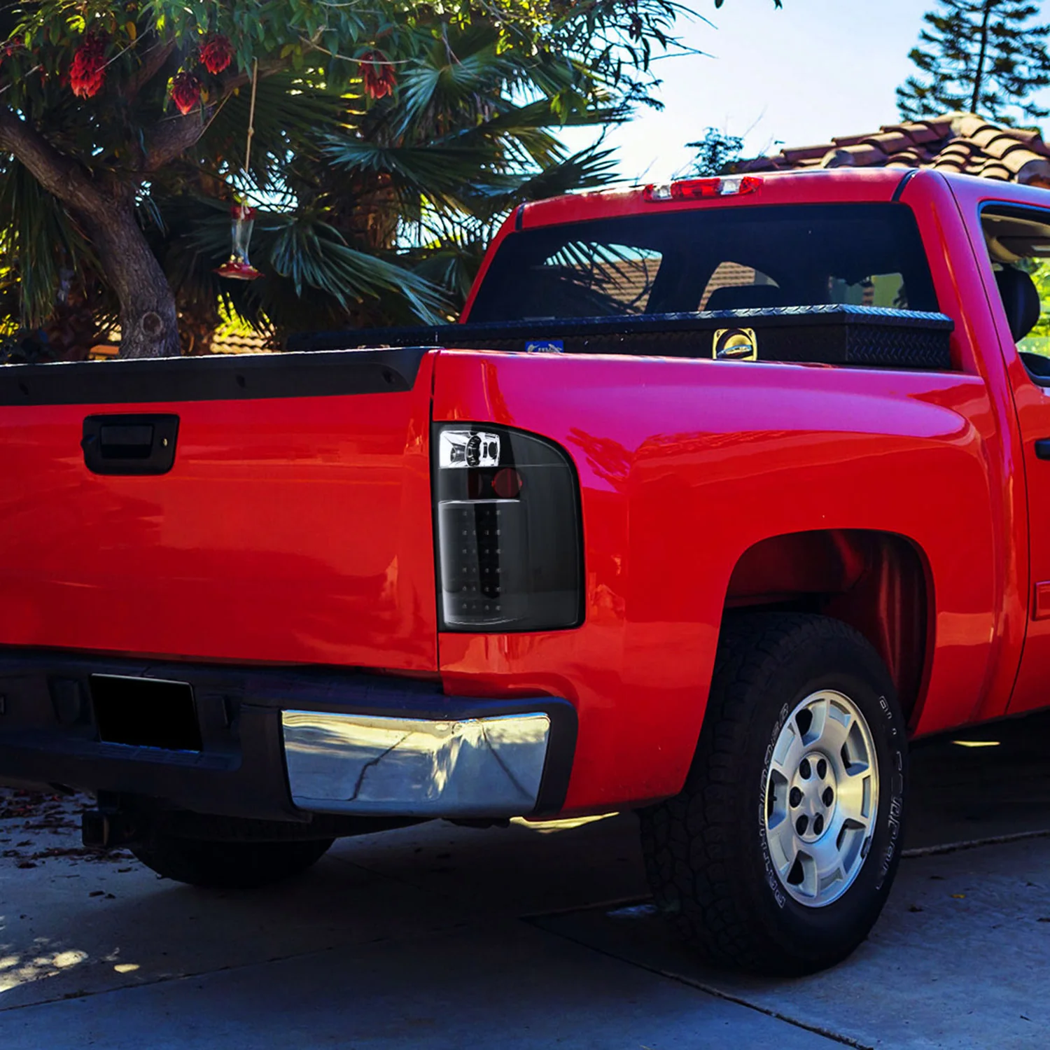 2007-2014 Chevy Silverado V2 LED Tail Lights Matte Black Housing/Clear Lens - Image 8