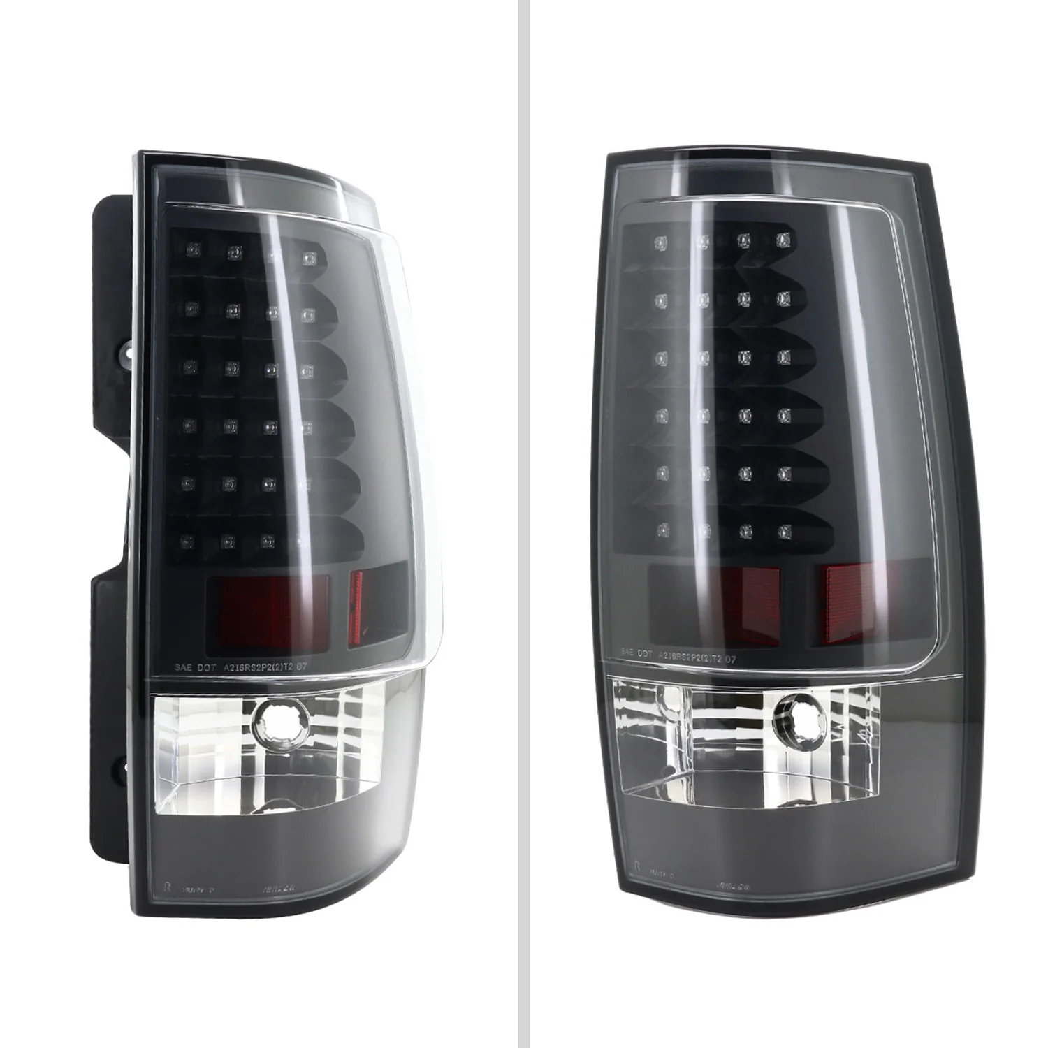 2007-2014 Chevy Tahoe/Suburban LED Tail Lights Matte Black/Clear Lens - Image 3