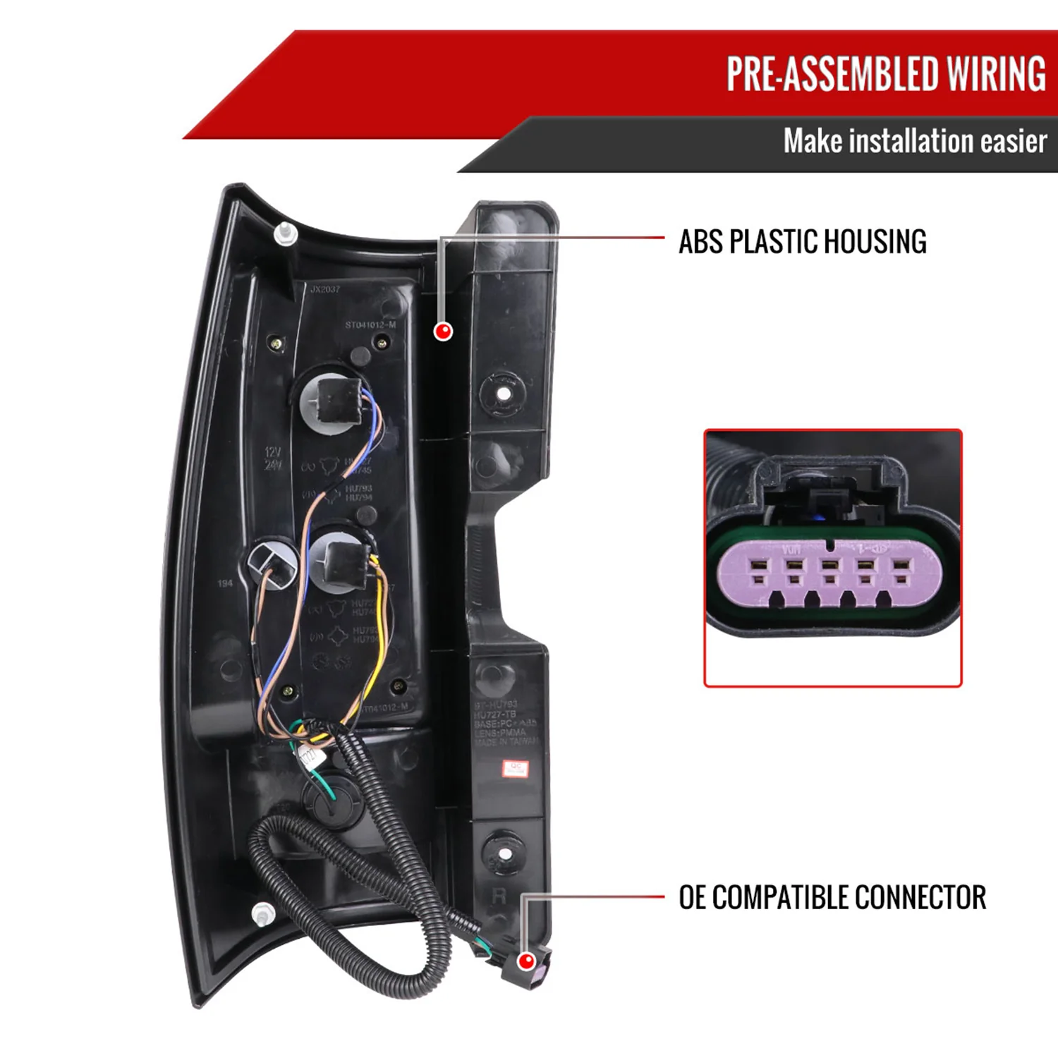 2007-2014 Chevy Tahoe/Suburban LED Tail Lights Matte Black/Clear Lens - Image 6