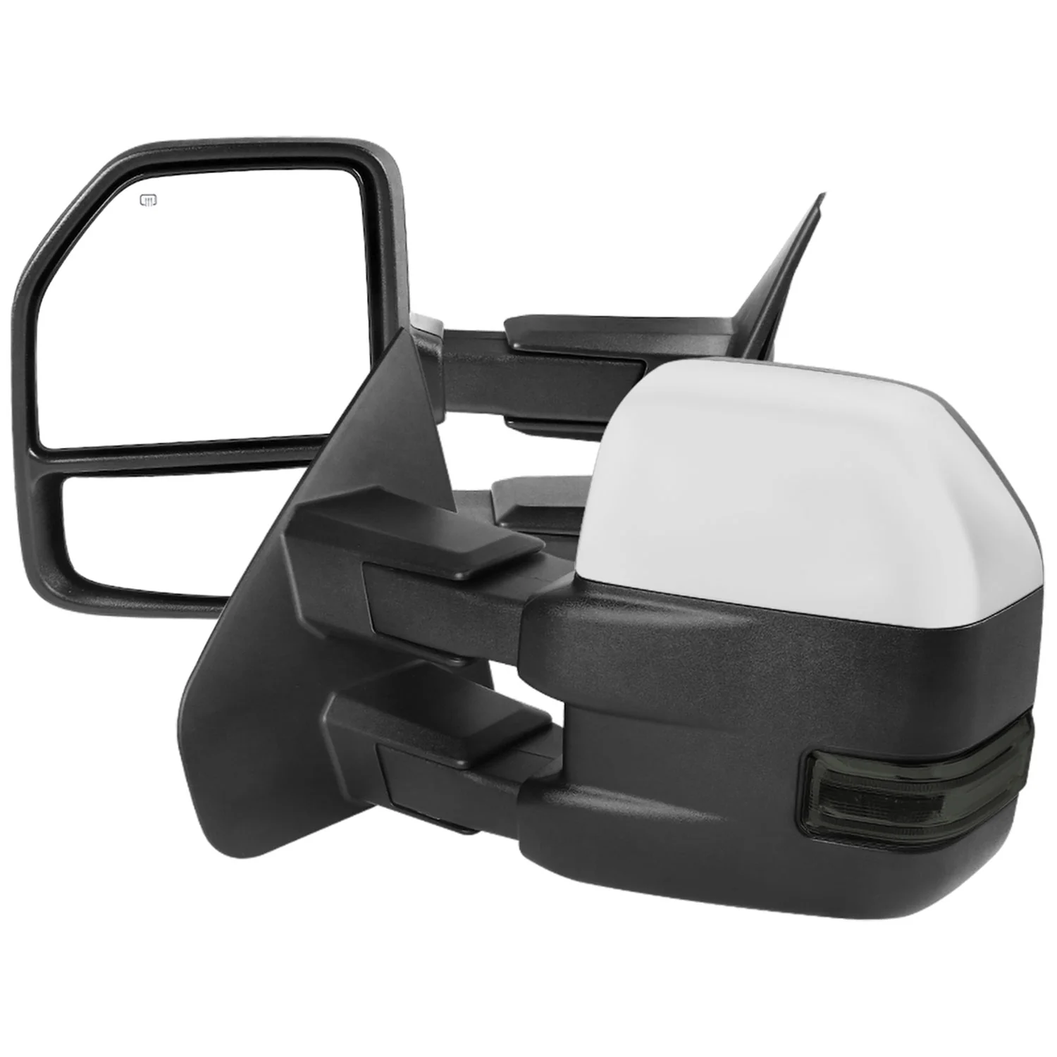 2007-2014 Ford F-150 Chrome Heated Towing Mirrors Smoke Turn & Puddle Lights