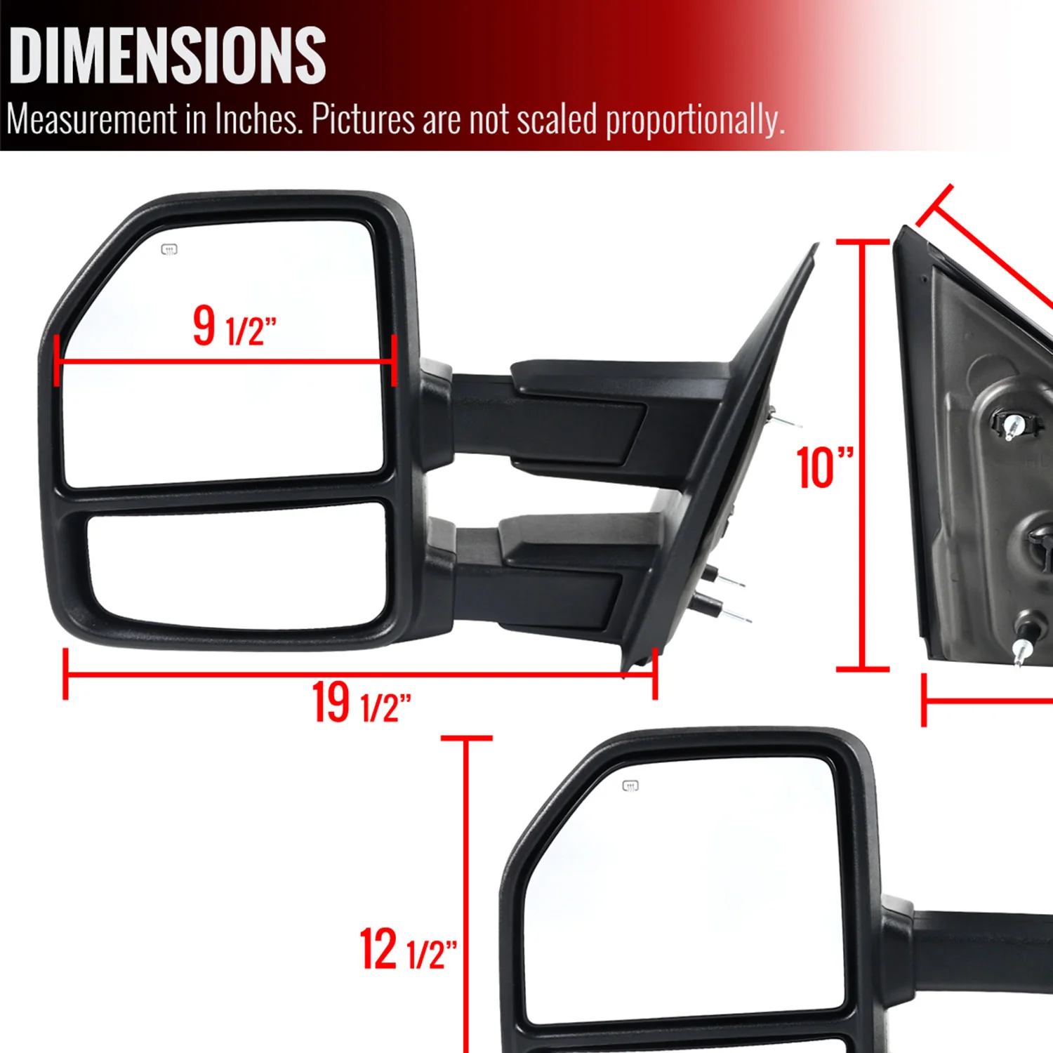 2007-2014 Ford F-150 Heated Towing Mirrors Smoke LED Turn & Puddle Lights - Image 8