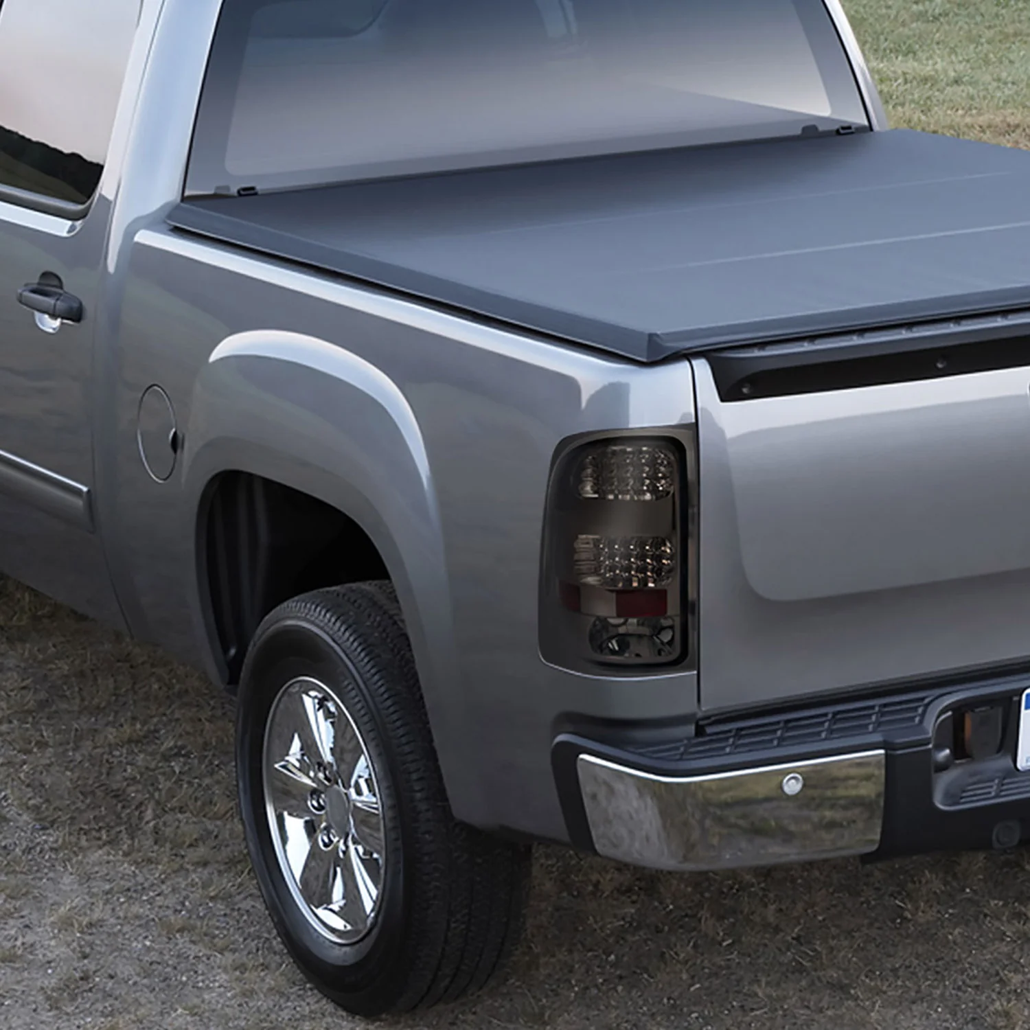 2007-2014 GMC Sierra LED Tail Lights Chrome Housing/Smoke Lens - Image 10