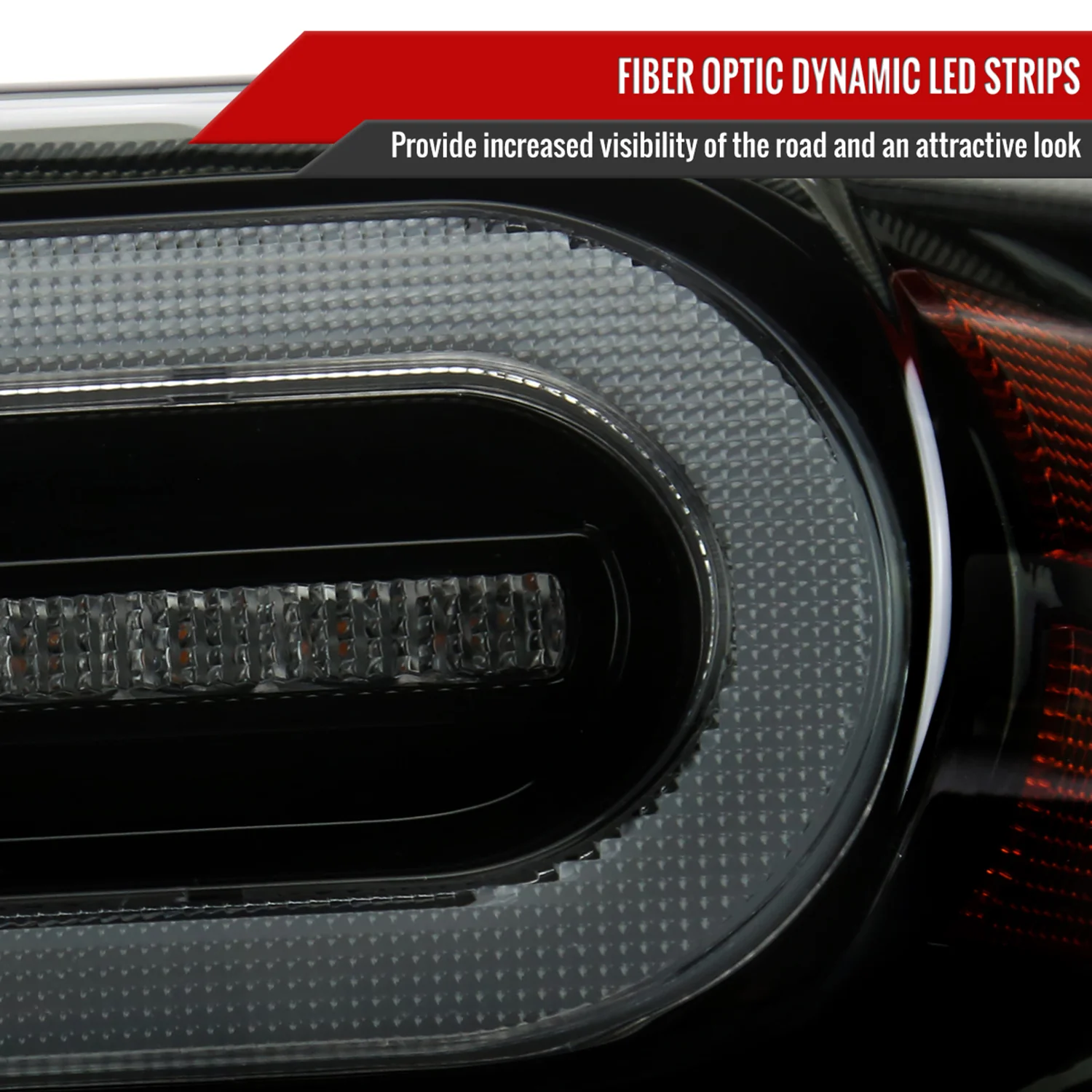 2007-2014 Toyota FJ Cruiser Signal Animated LED Bar Projector Headlights Smoke - Image 5