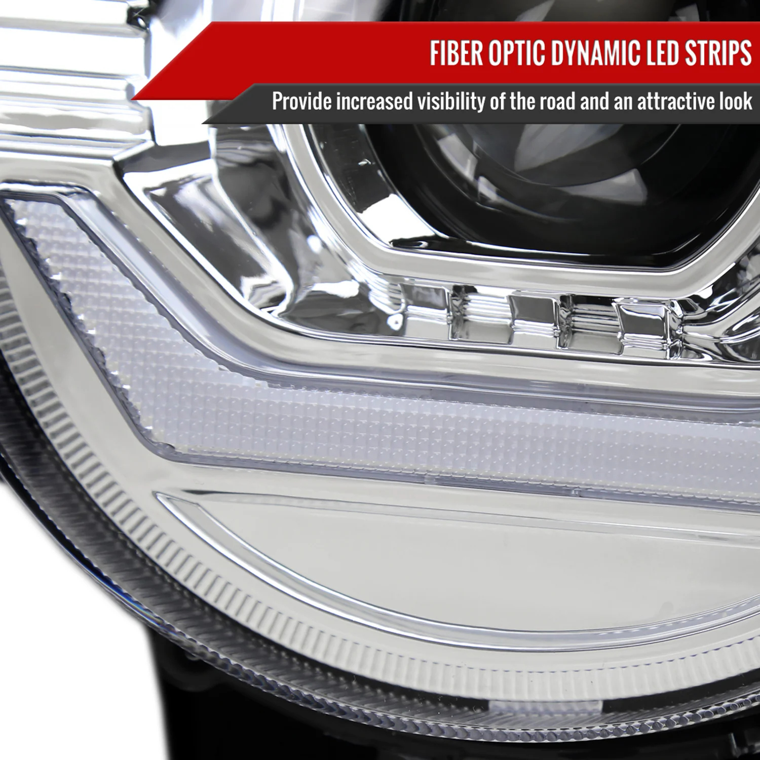 2007-2014 Toyota FJ Cruiser Signal Animated LED Projector Headlights Chrome - Image 5