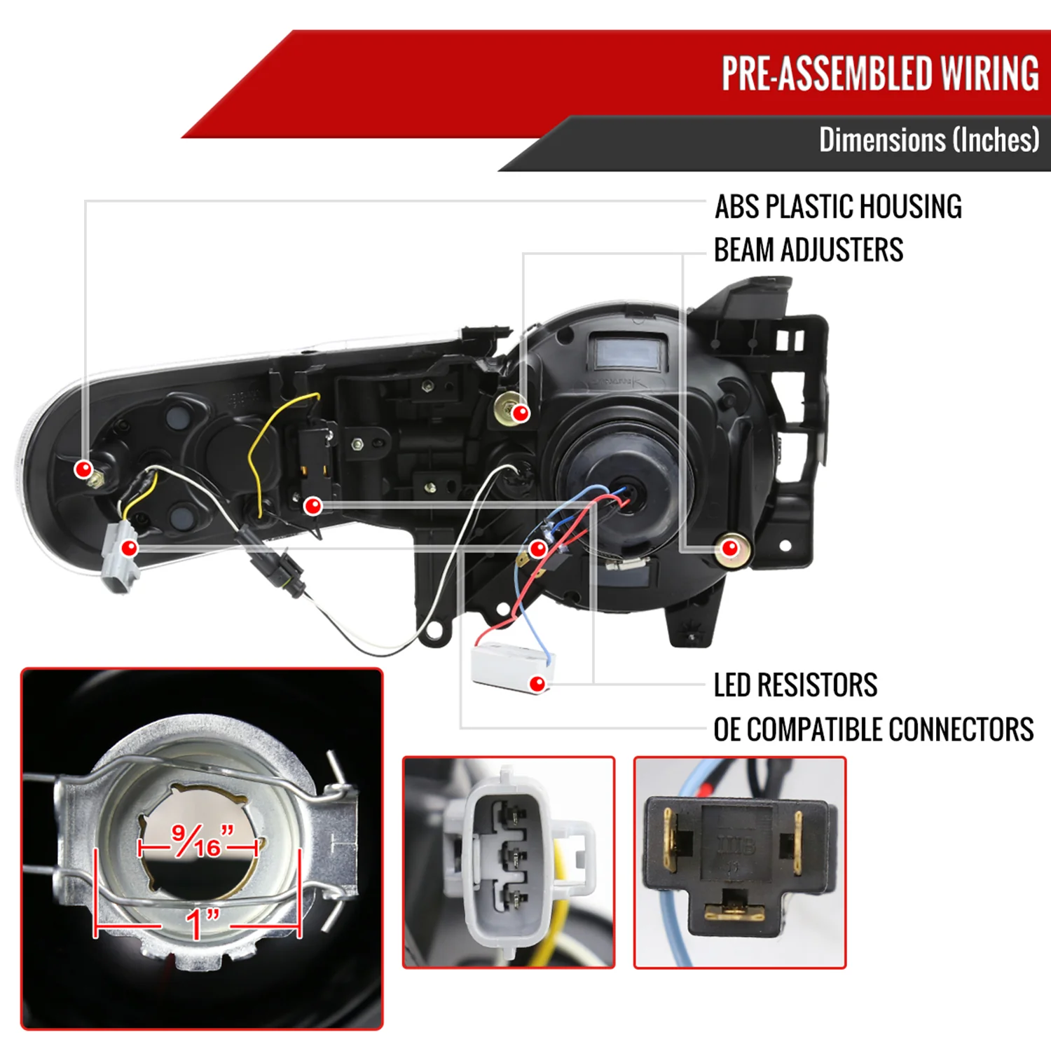 2007-2014 Toyota FJ Cruiser Signal Animated LED Projector Headlights Chrome - Image 7