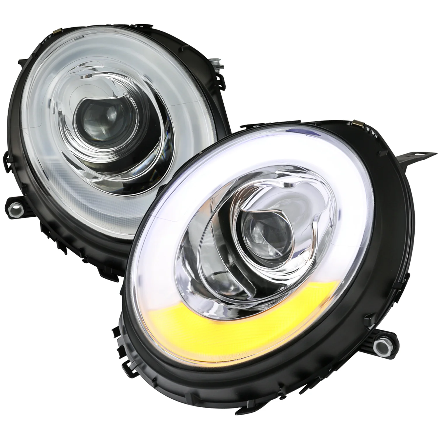 2007-2015 Mini Cooper R55 R56 R57 R58 R59 Headlights LED Bar Signal Chrome