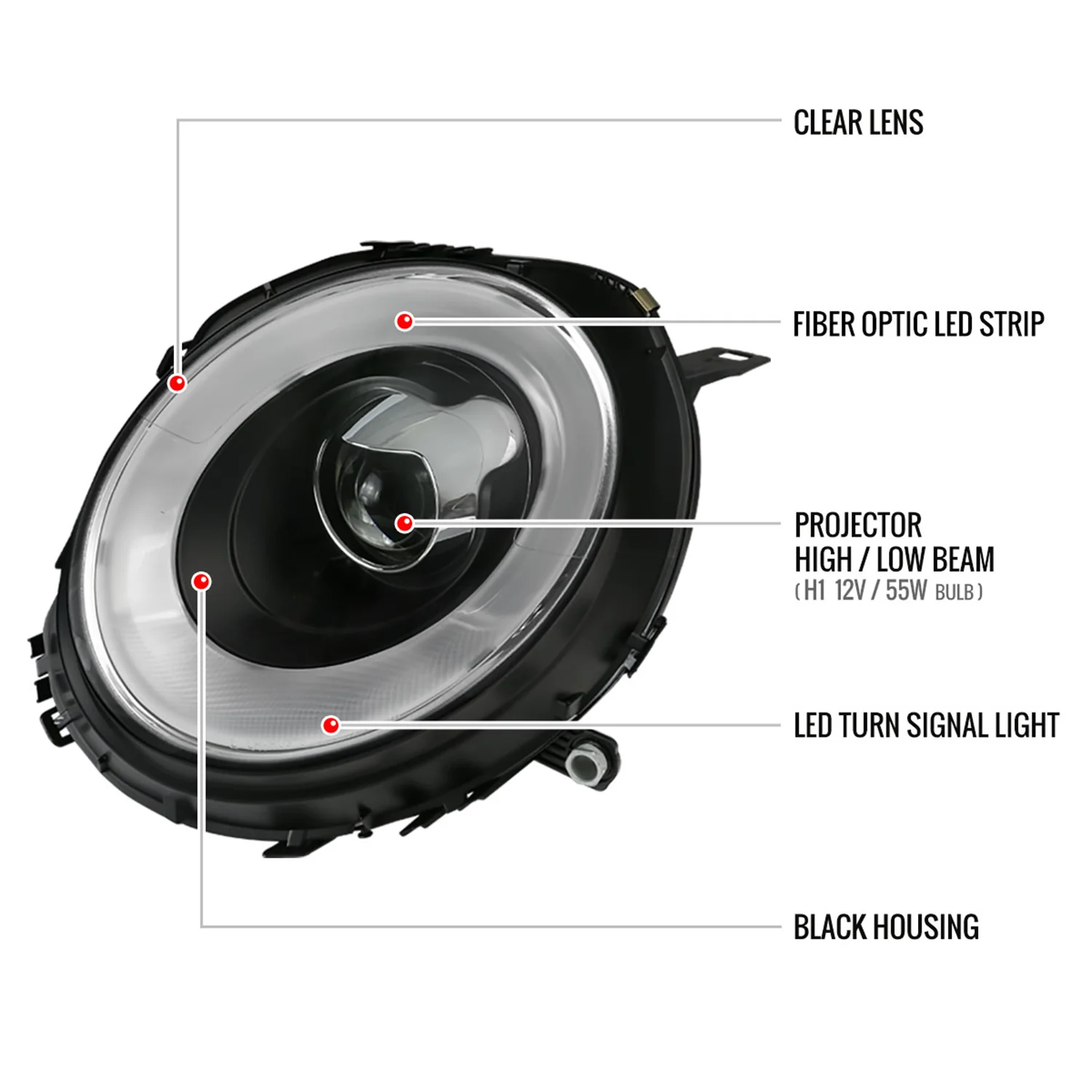 2007-2015 Mini Cooper R55 R56 R57 R58 R59 Projector Headlights Signal Lights - Image 8