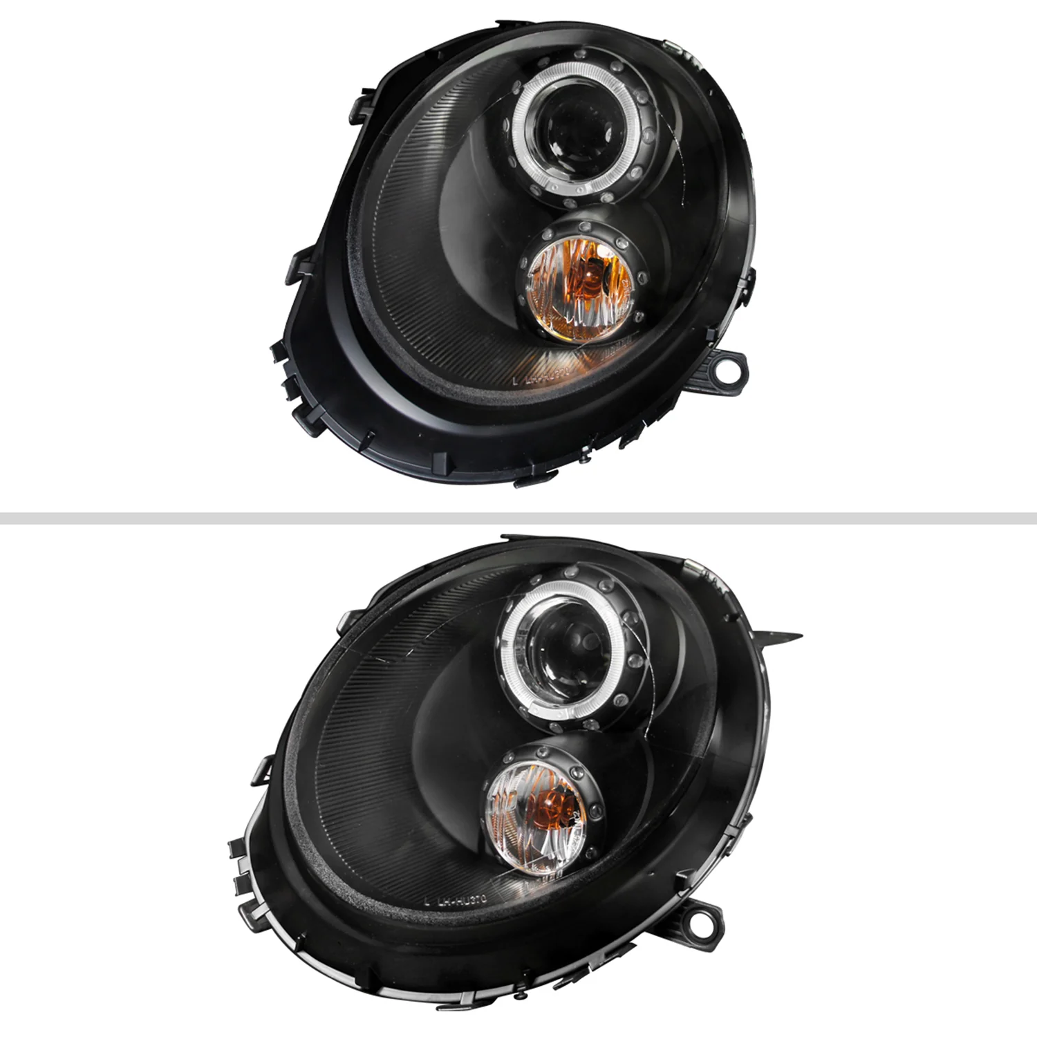 2007-2015 Mini Cooper R55 R56 R57 R58 R59 Single Halo Headlights Black - Image 2