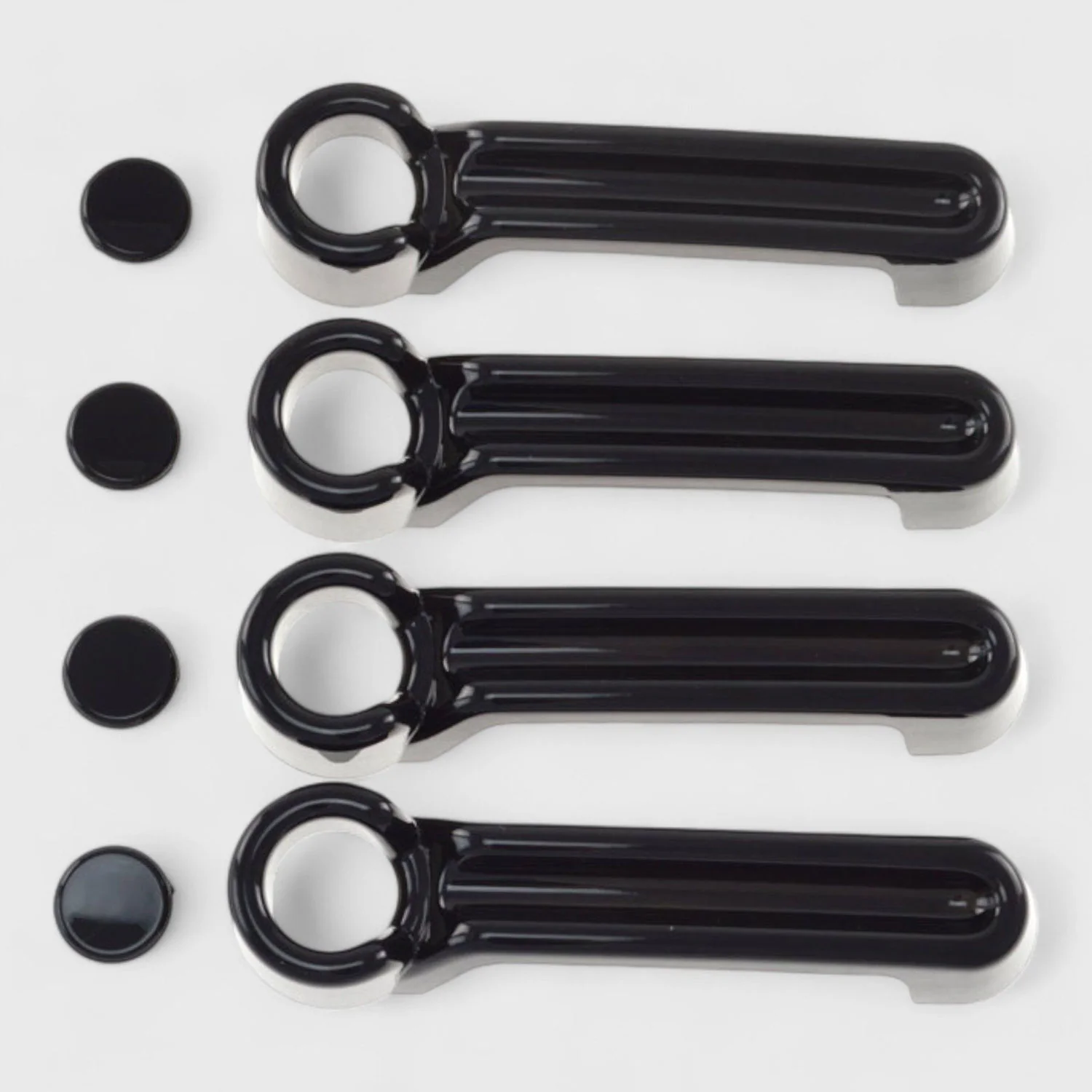 2007-2018 Jeep Wrangler Door Handle Cover Gloss Black 8Pcs ABS Plastic