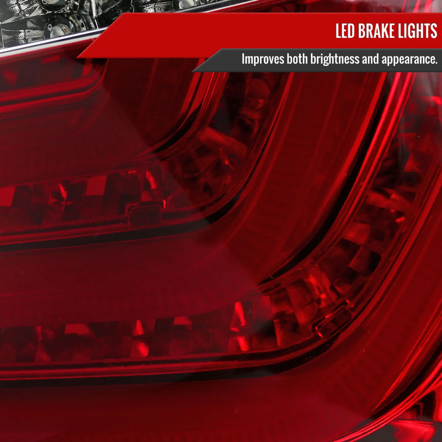 2008-2010 BMW E60 5 Series Sedan LED Tail Lights Chrome Housing/Red Lens - Image 3