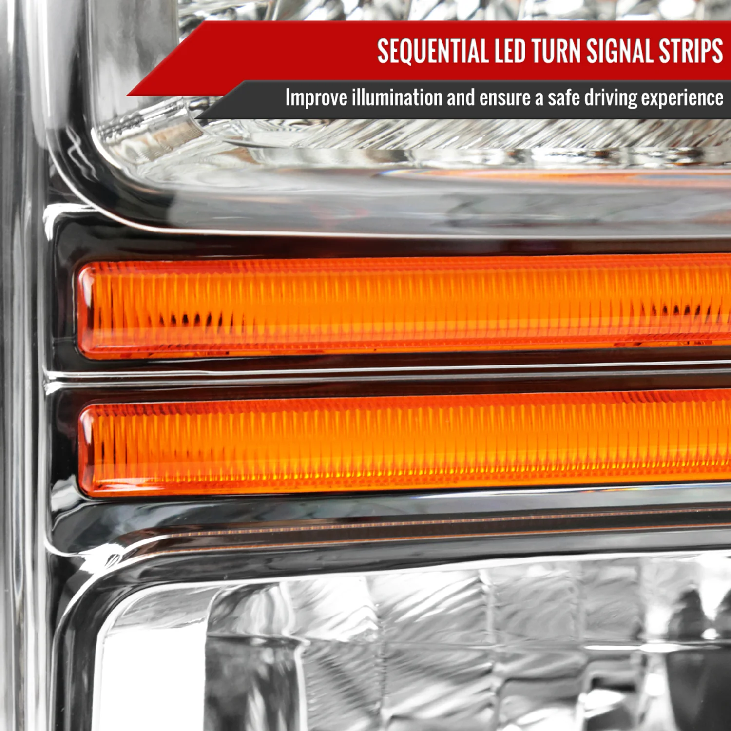 2008-2010 Ford F-250/350/450/550 SuperDuty Signal Factory Headlights Chrome - Image 5