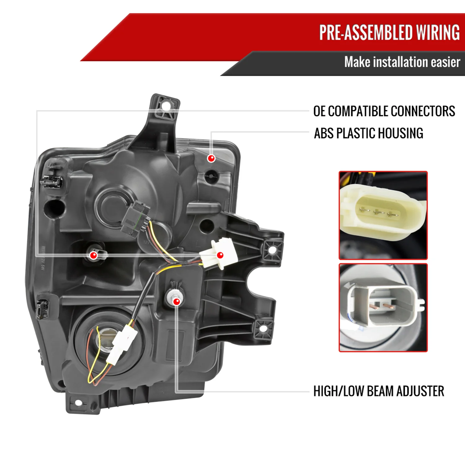 2008-2010 Ford F-250/350/450/550 SuperDuty Signal Factory Headlights Chrome - Image 7