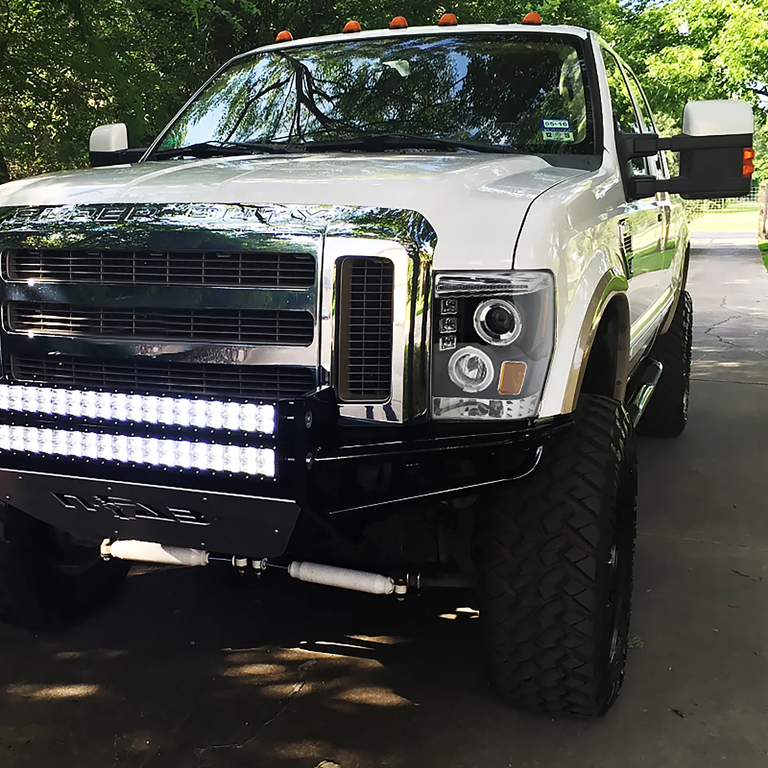 2008-2010 Ford F-250 F-350 F-450 Dual Halo Projector Headlights Matt Black - Image 10