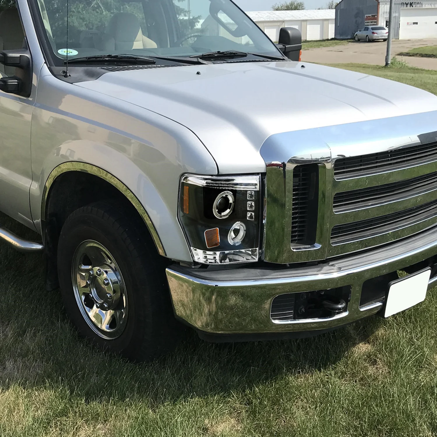 2008-2010 Ford F-250 F-350 F-450 Dual Halo Projector Headlights Matt Black - Image 9