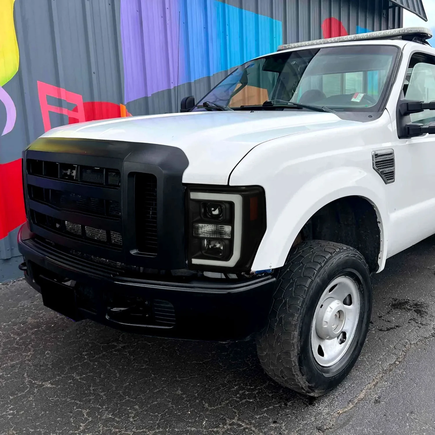 2008-2010 Ford F-250 F-350 F-450 LED C-Bar Projector Headlight Black/Smoke - Image 9