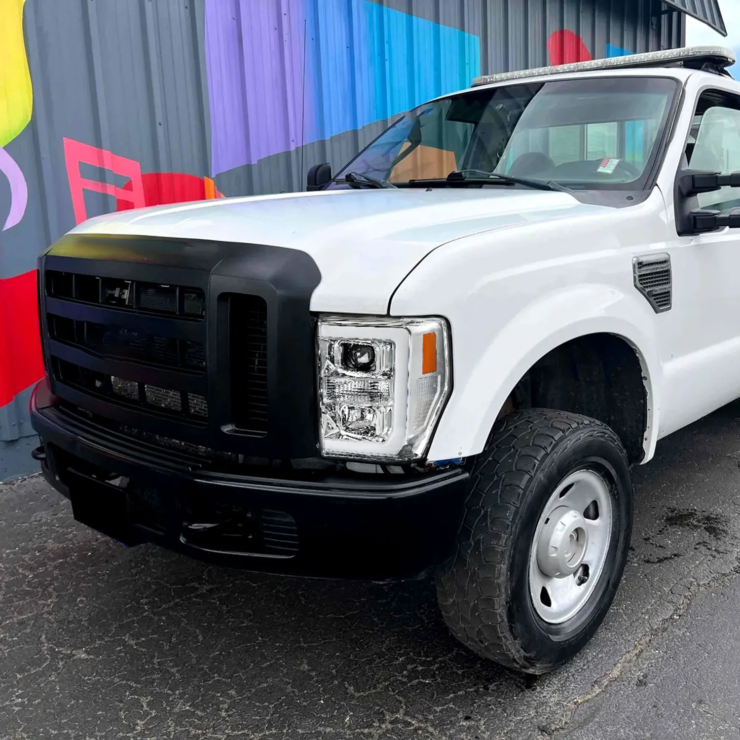 2008-2010 Ford F-250 F-350 F-450 LED C-Bar Projector Headlight Chrome/Clear - Image 9