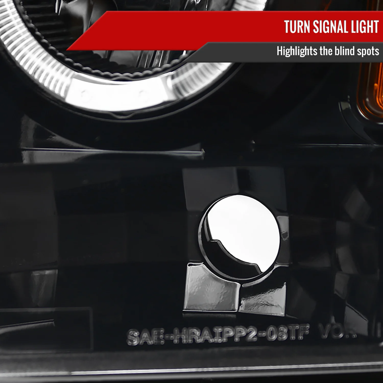 2008-2010 Ford F-250 F-350 F-450 SMD Dual Halo Projector Headlights Jet Black - Image 5