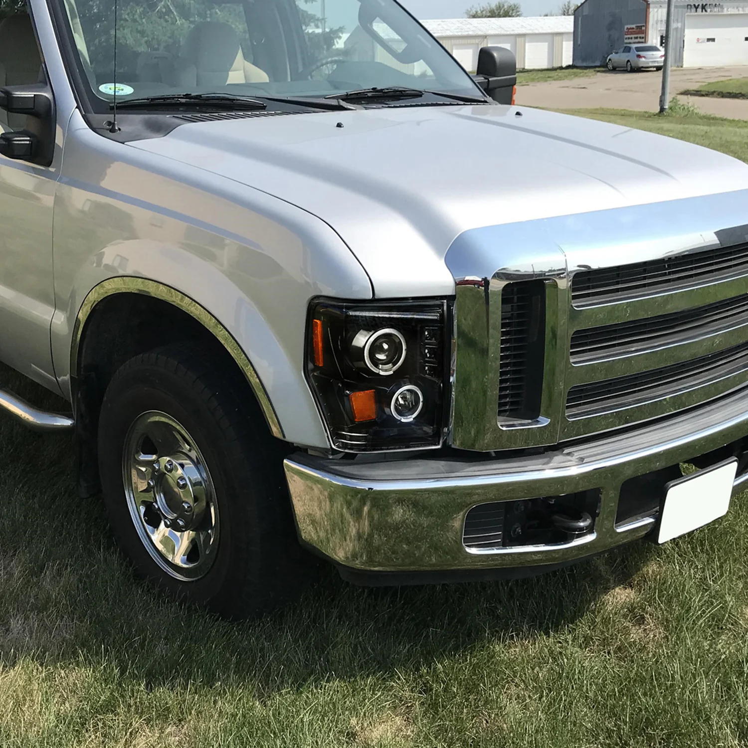 2008-2010 Ford F-250 F-350 F-450 SMD Dual Halo Projector Headlights Jet Black - Image 9