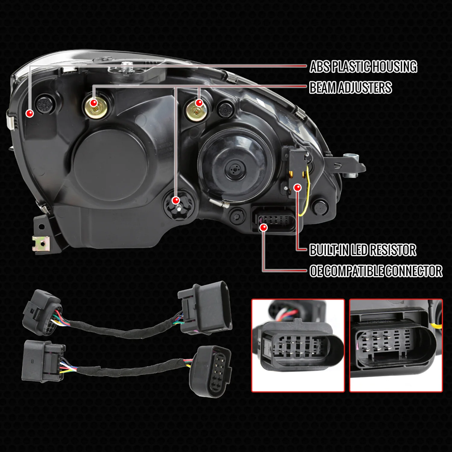 2008-2011 Mercedes Benz W204 C-Class Full LED Projector Headlights Smoke - Image 7