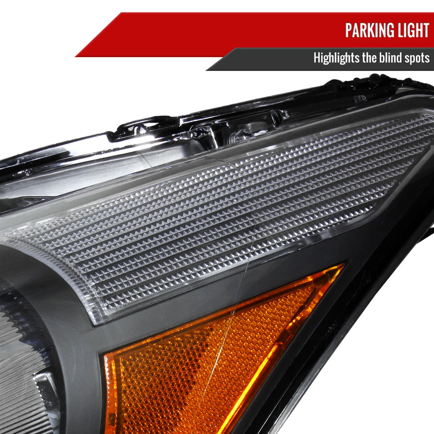 2008-2012 Honda Accord Sedan Factory Crystal Headlights Amber Reflector Black - Image 6