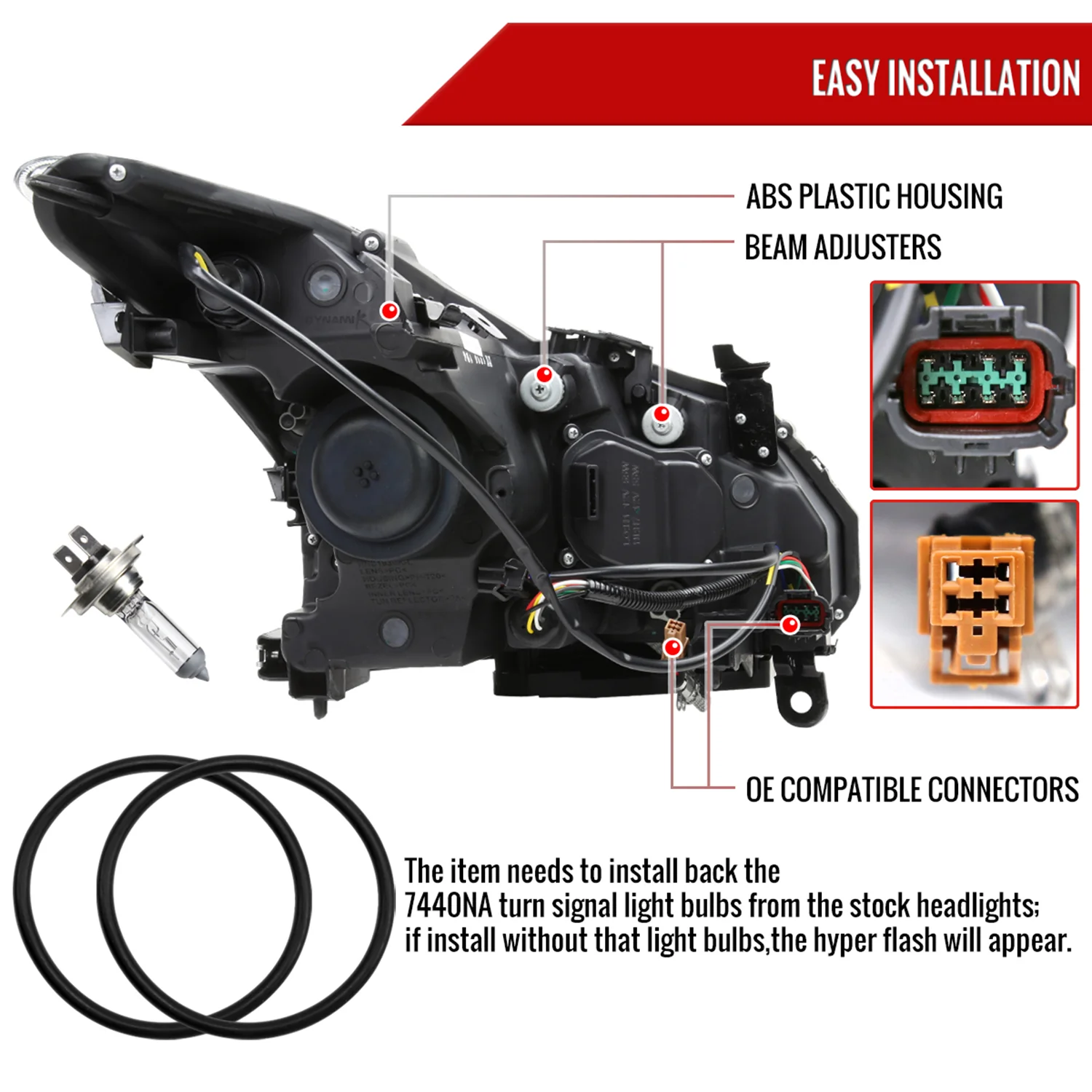 2008-2013 Infiniti G37/14-2015 Q60 Coupe/Convertible LED Signal Headlights Smoke - Image 7