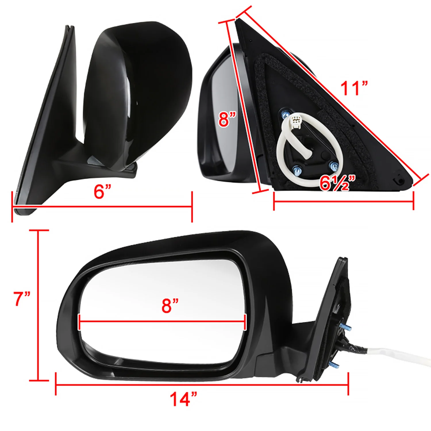 2008-2013 Toyota Highlander 5Pin Adjustable & Heated Side Mirror Driver Side - Image 8