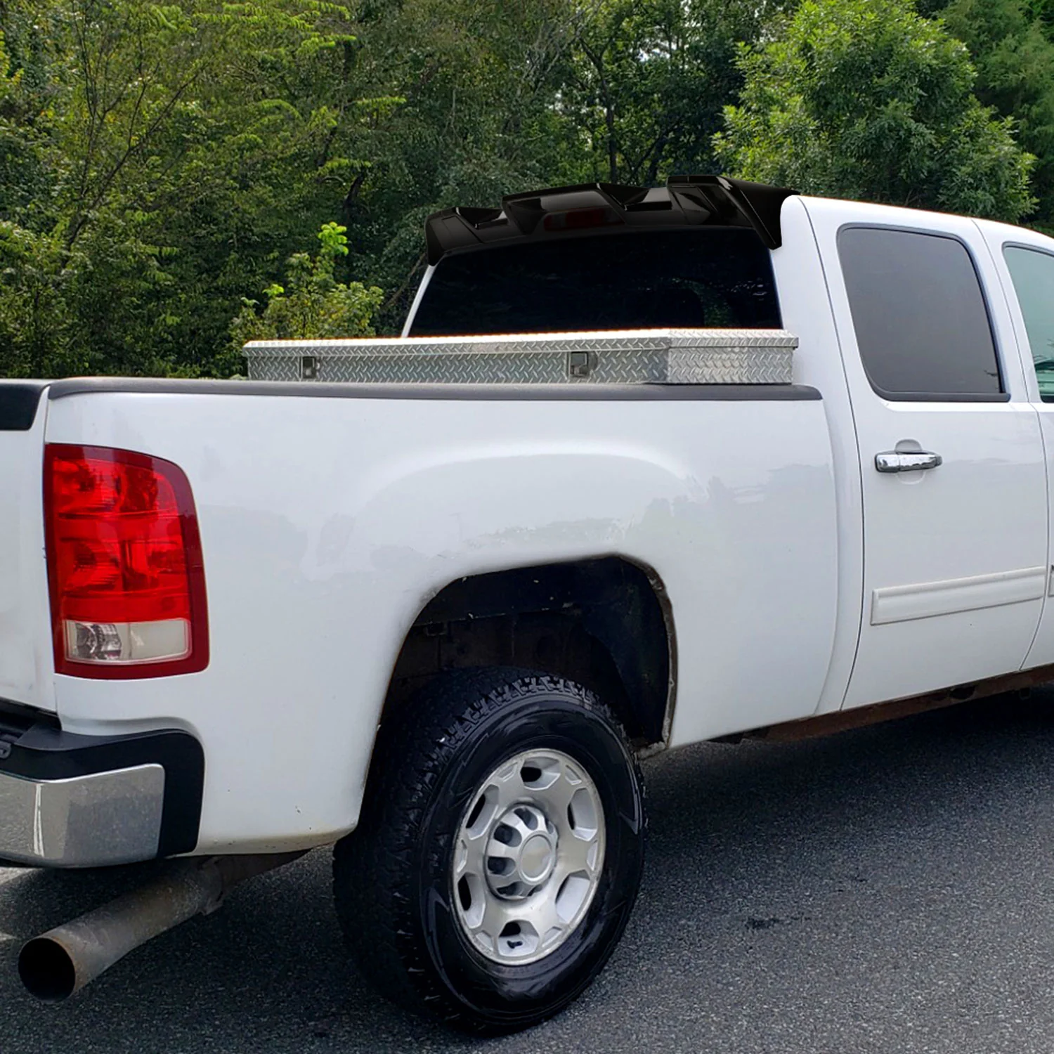 2008-2014 GMC Sierra 2500HD Rear Roof Glossy Black Truck Spoiler Wing Kit - Image 10