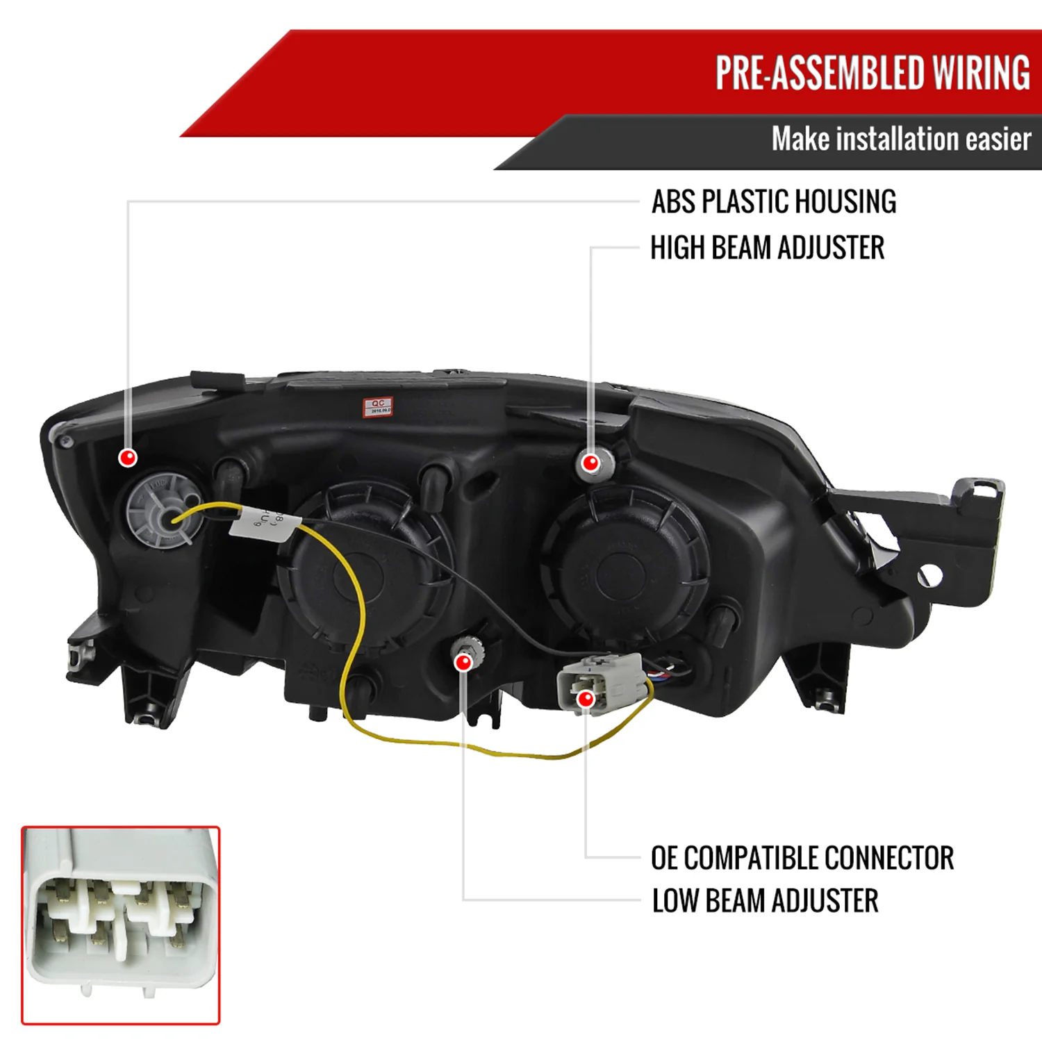 2008-2014 Subaru Impreza WRX / 08-2011 Outback Sport LED Bar Headlights Black - Image 7