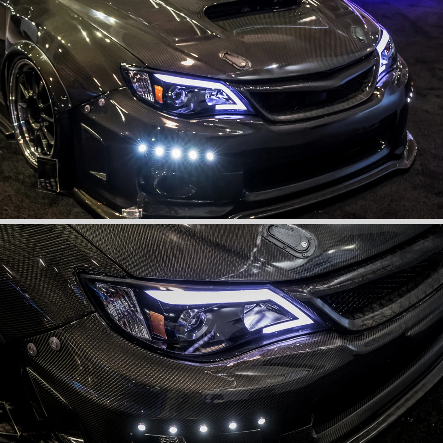 2008-2014 Subaru Impreza WRX / 08-2011 Outback Sport LED Bar Headlights Smoke - Image 10