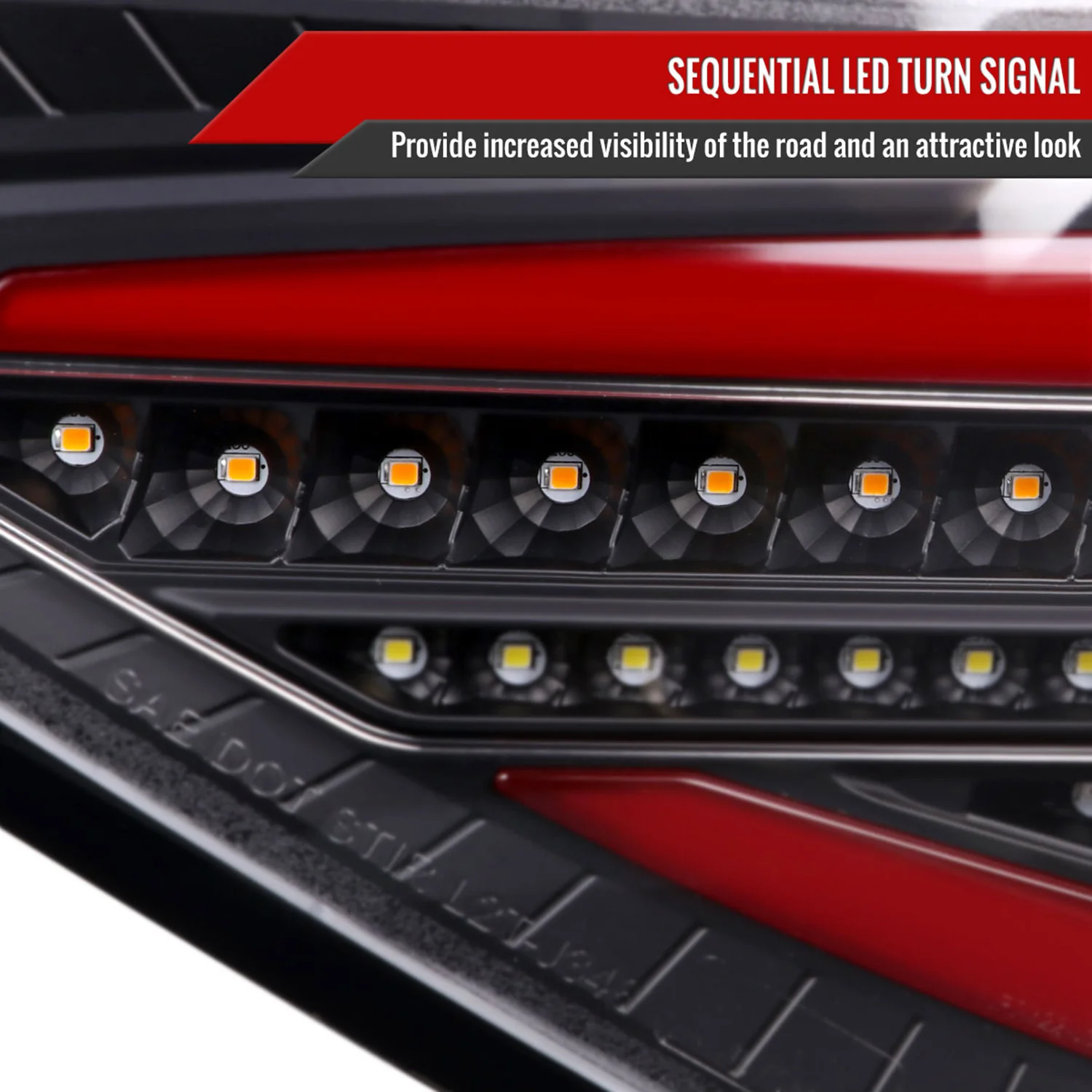 2008-2014 Subaru Impreza WRX Hatchback LED Red Tube Tail Lights Matt Black - Image 4