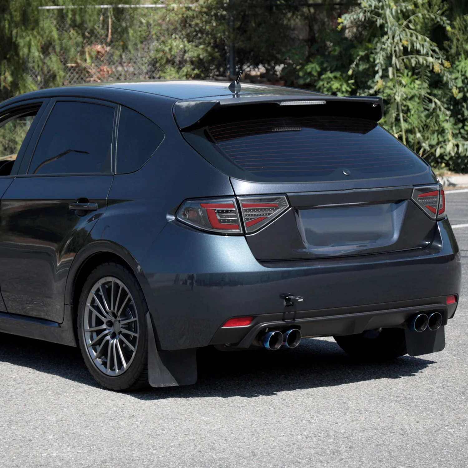 2008-2014 Subaru Impreza WRX Hatchback LED Red Tube Tail Lights Matt Black - Image 9