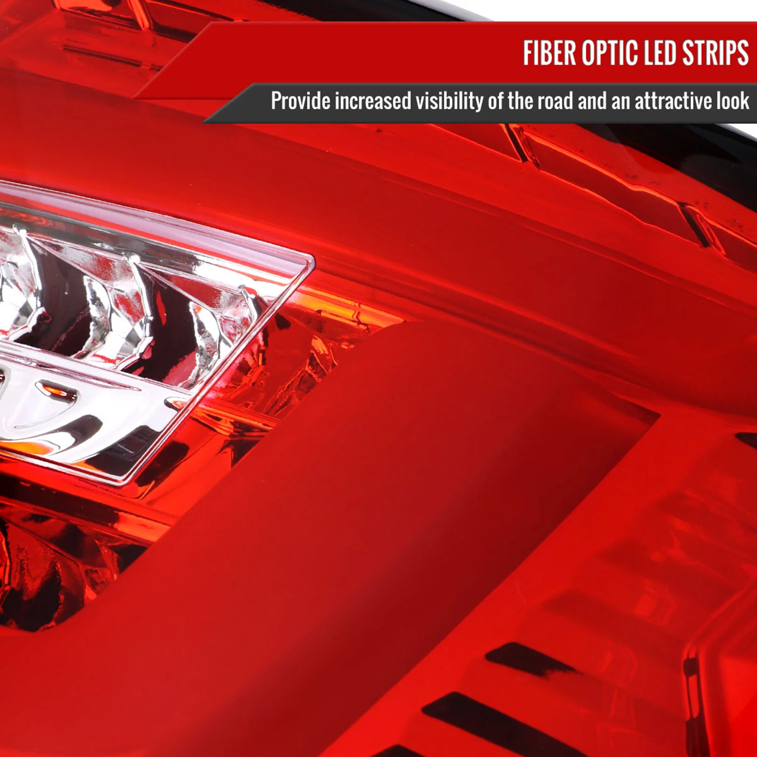 2008-2014 Subaru Impreza WRX Hatchback LED Tube Tail Lights Chrome/Red - Image 3
