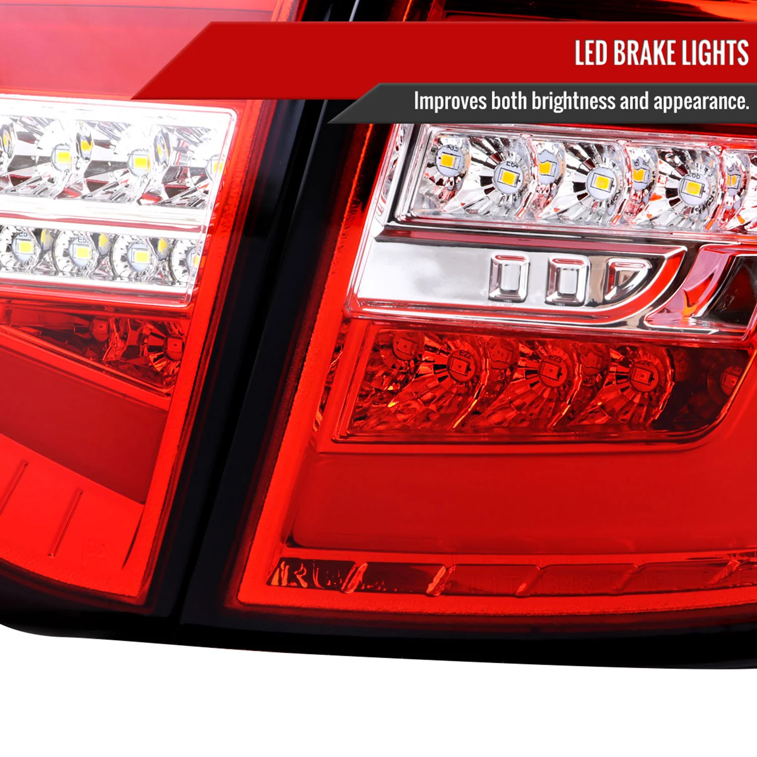 2008-2014 Subaru Impreza WRX Hatchback LED Tube Tail Lights Chrome/Red - Image 6
