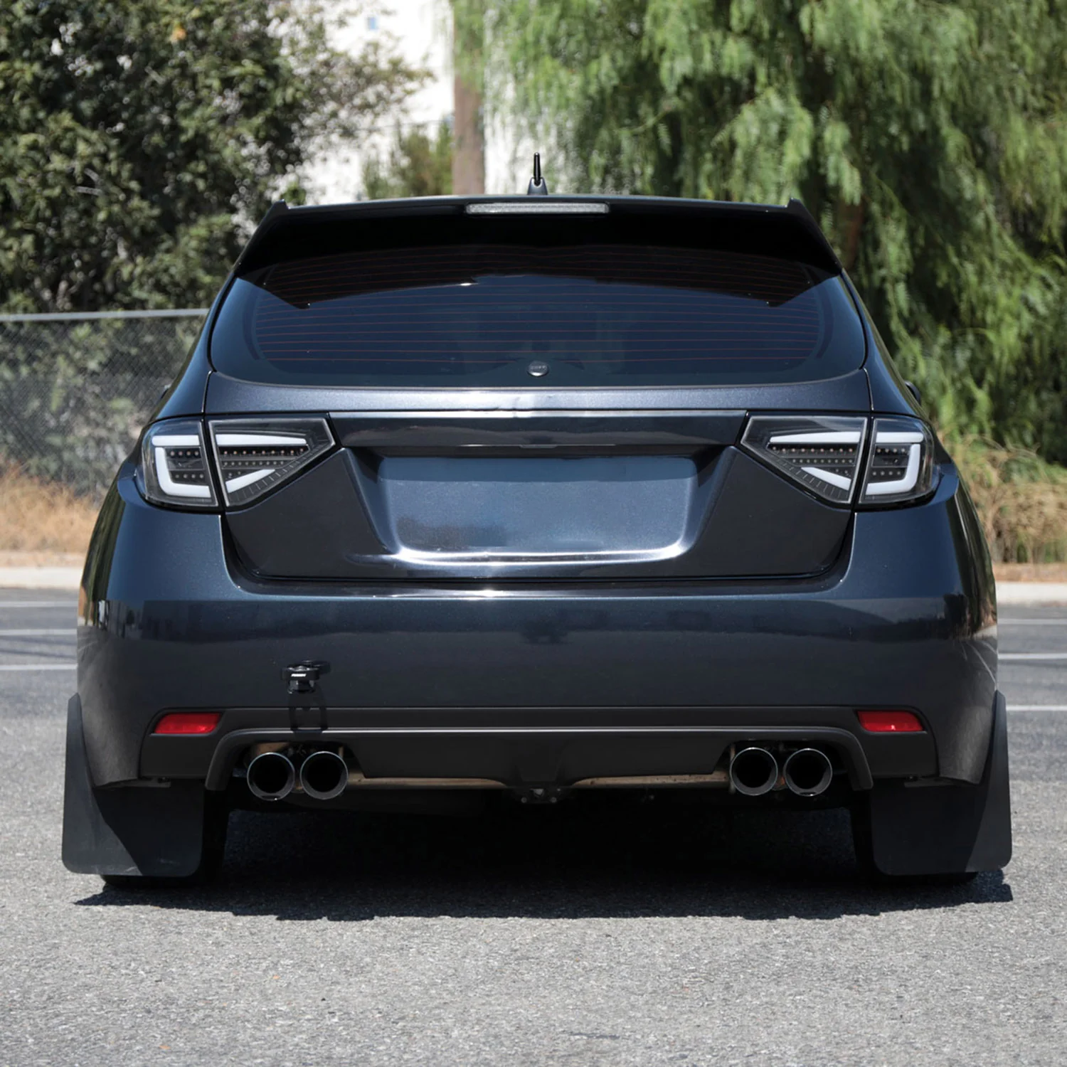 2008-2014 Subaru Impreza WRX Hatchback LED White Tube Tail Lights Matt Black - Image 10