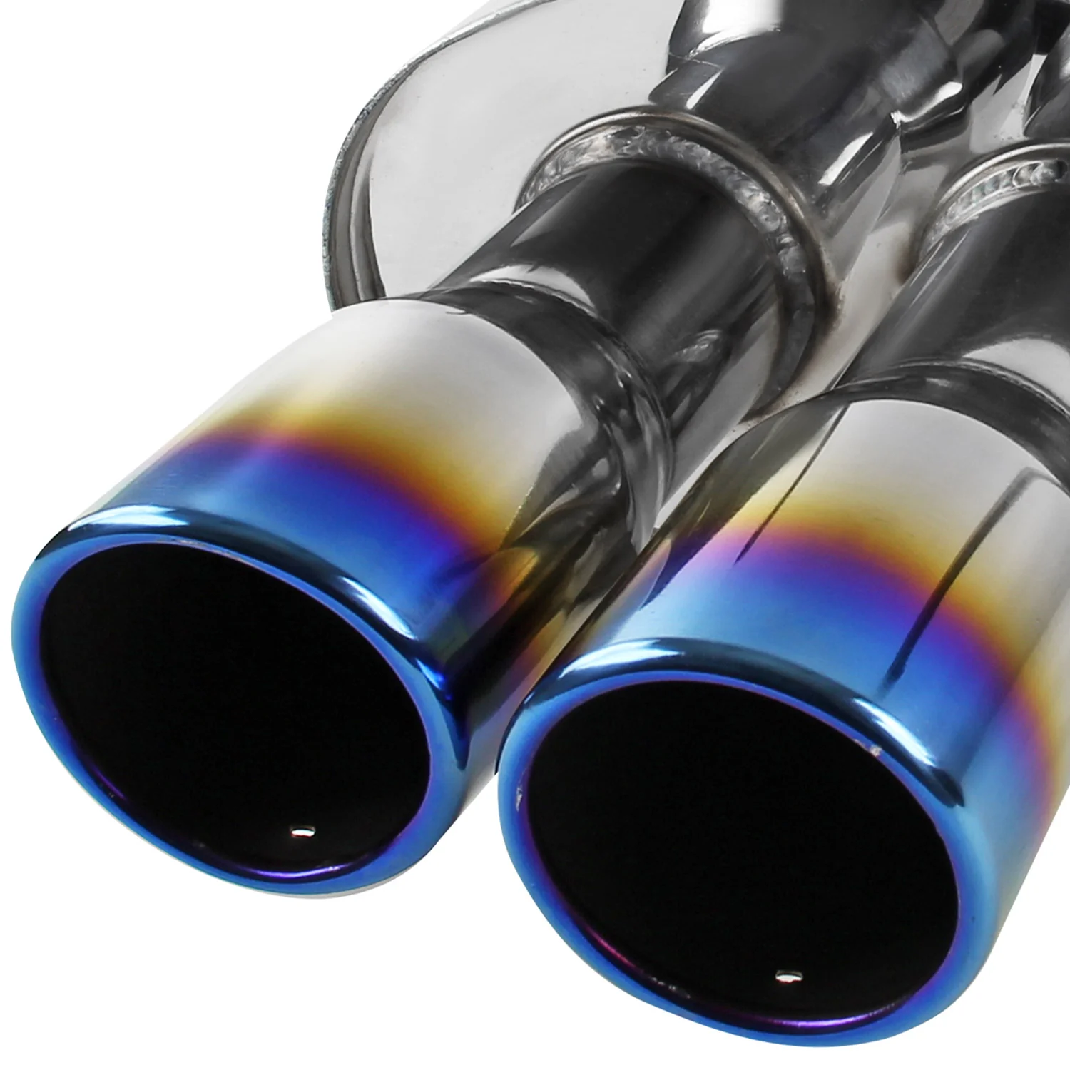 2008-2014 Subaru Impreza WRX STI Sedan Dual Catback Exhaust Burnt Quad Tip - Image 3