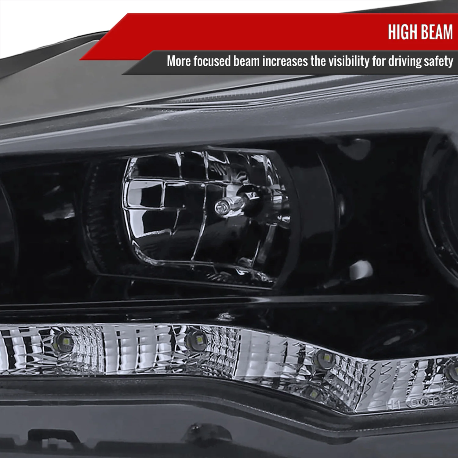 2008-2015 Mitsubishi Lancer EVO Projector Headlights SMD LED Light Strip Smoke - Image 4