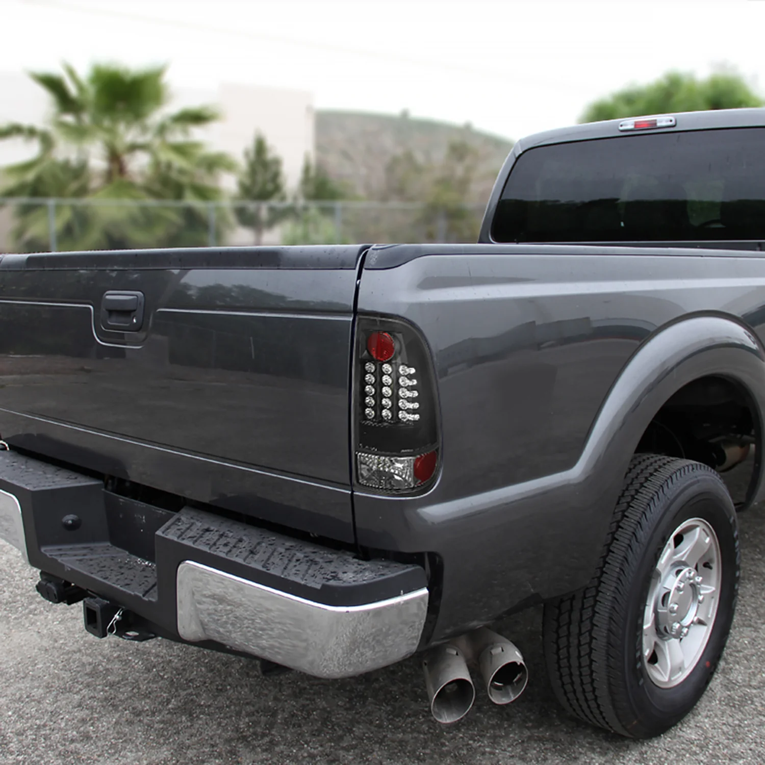 2008-2016 Ford F-250/350/450/550 Super Duty LED Tail Lights Matt Black/Clear - Image 10